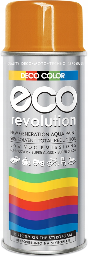 Farba lakier spray Eco Revolution Pomarańczowy RAL2004 połysk Eko