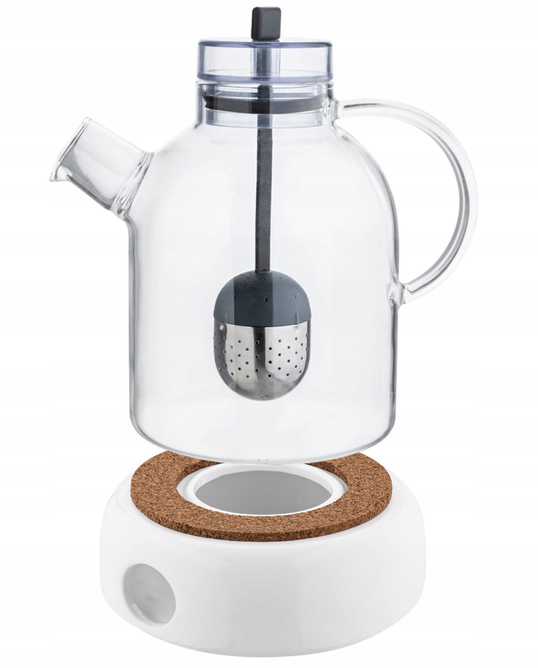 Dzbanek z zaparzaczem i podgrzewaczem FLORINA Baronessa 1,5 l biały