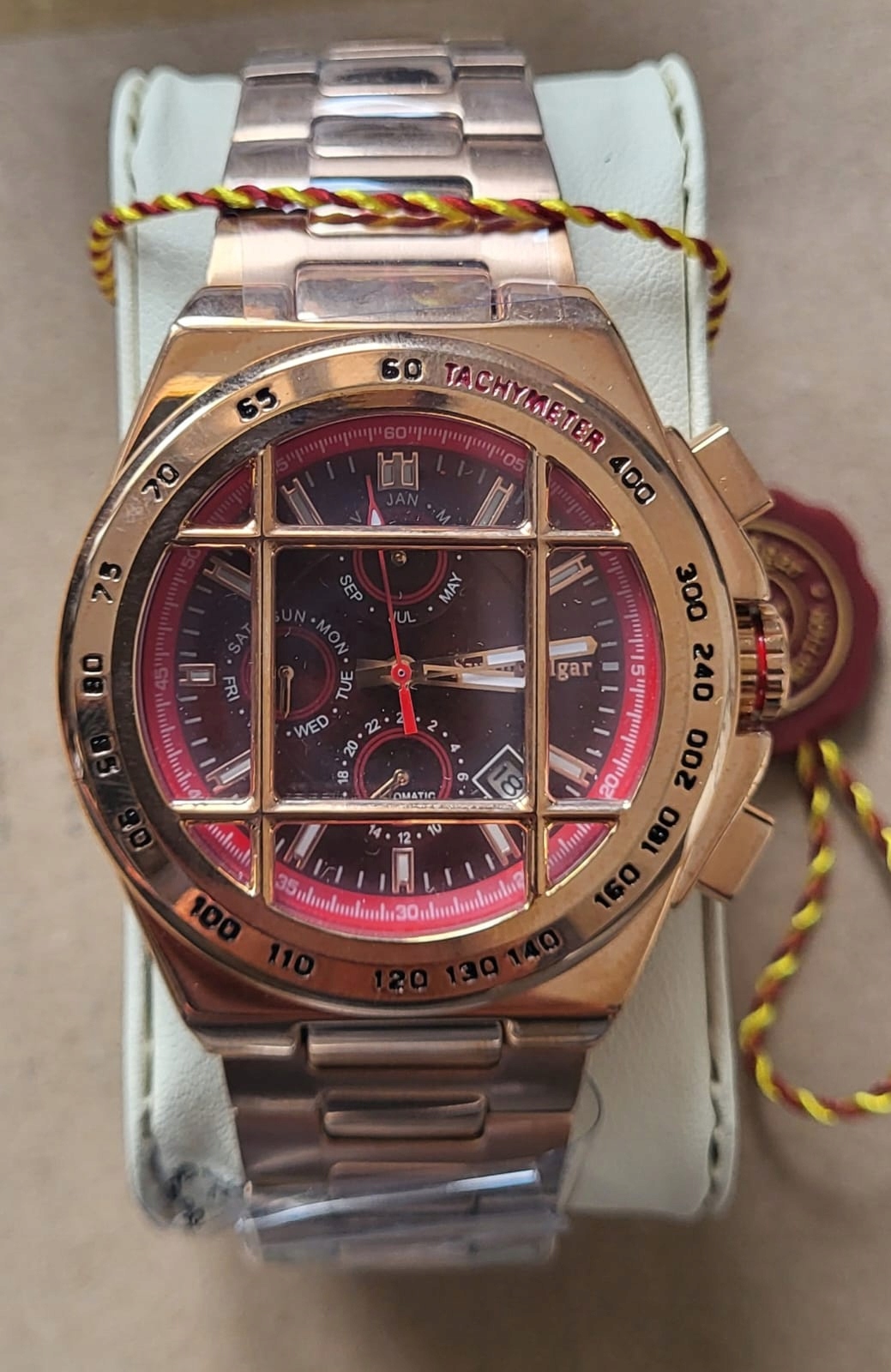 Pánské hodinky Swan & Edgar Caged Sports Automatic Gold Dial