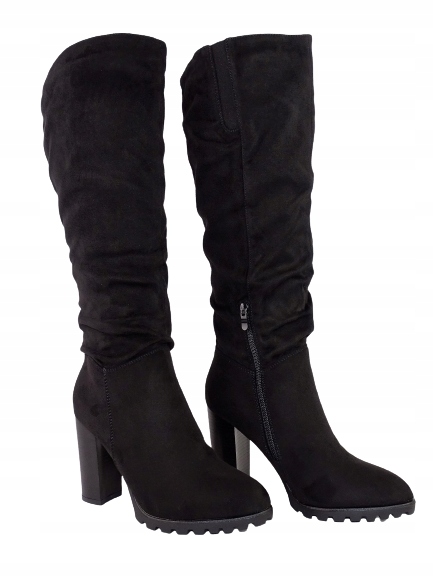 

Kozaki Damskie Wysokie Zamszowe Czarne Obcas r 39