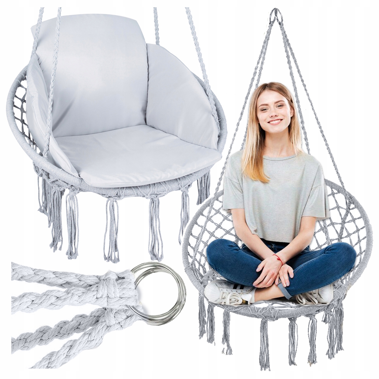 Závěsné Křeslo Zahradní Houpačka Čapí Hnízdo Houpačka Velký Polštář