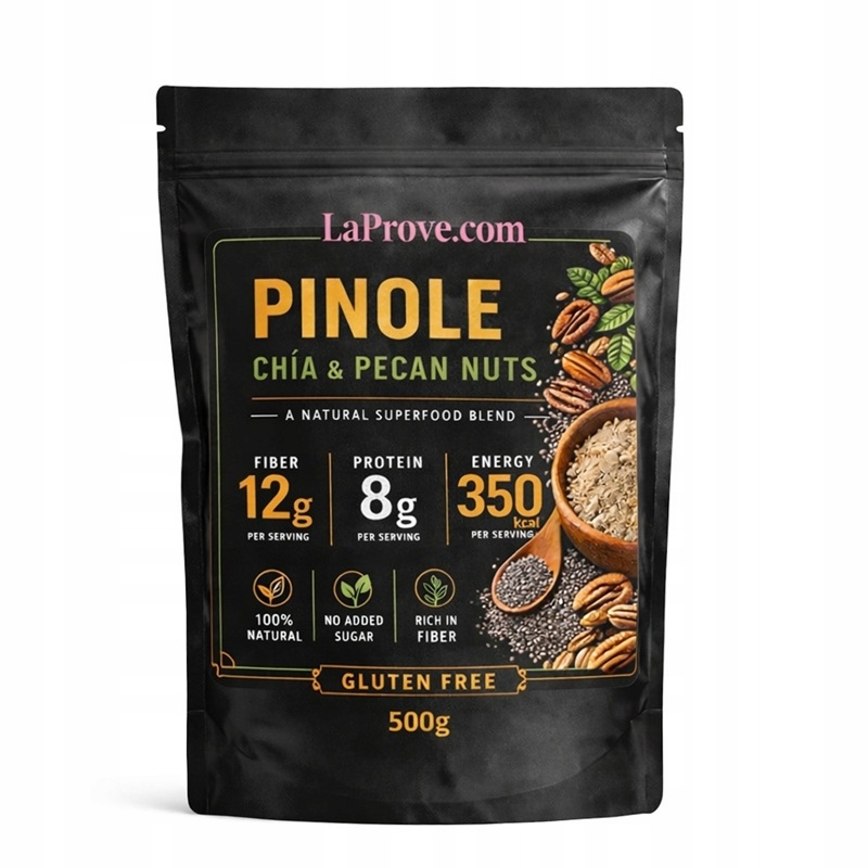 Levně Pinole Chía a pekanové ořechy – tradiční mexická energetická směs – 500 g