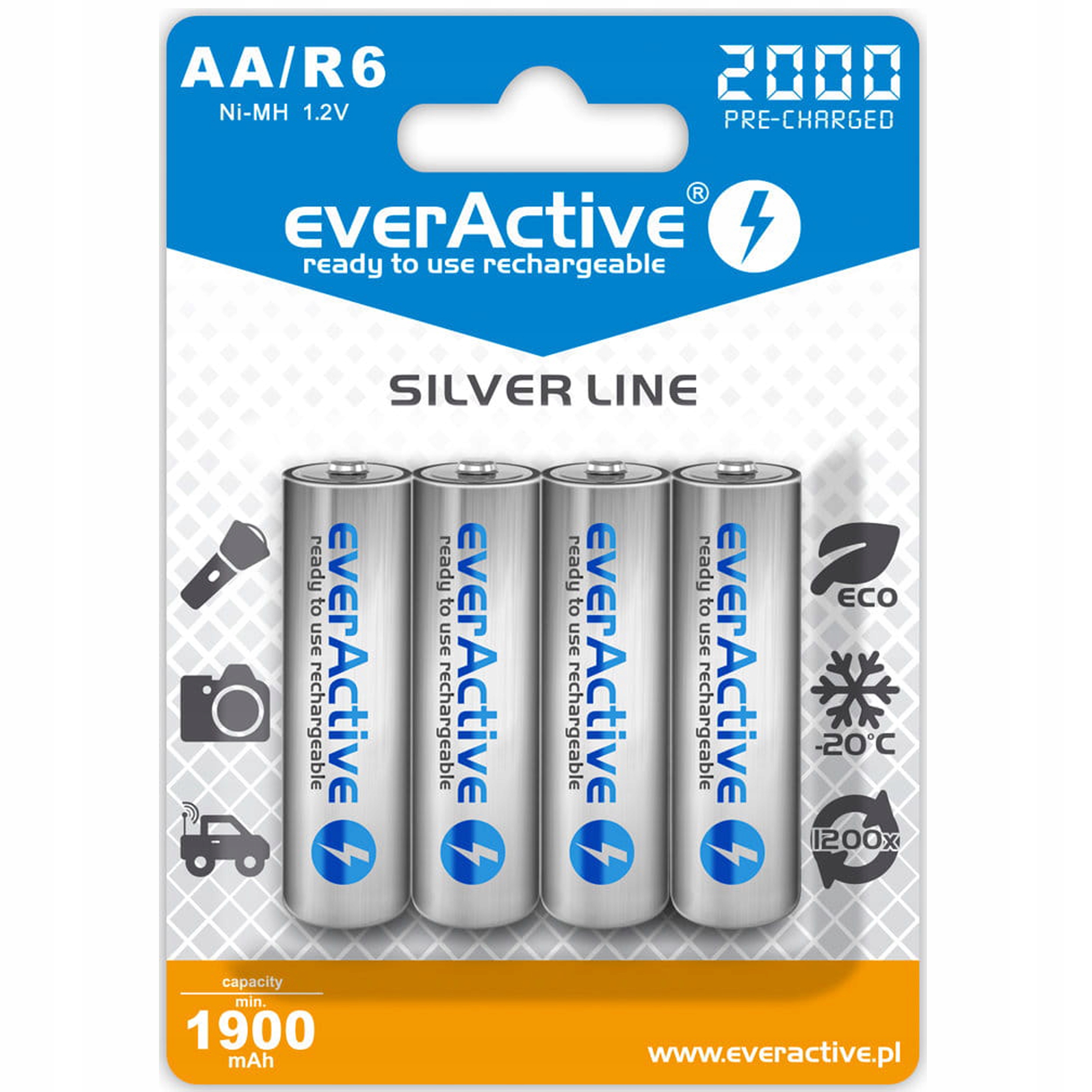 4x szt AA R6 akumulatorki everActive 2000 mAh Marka Everactive
