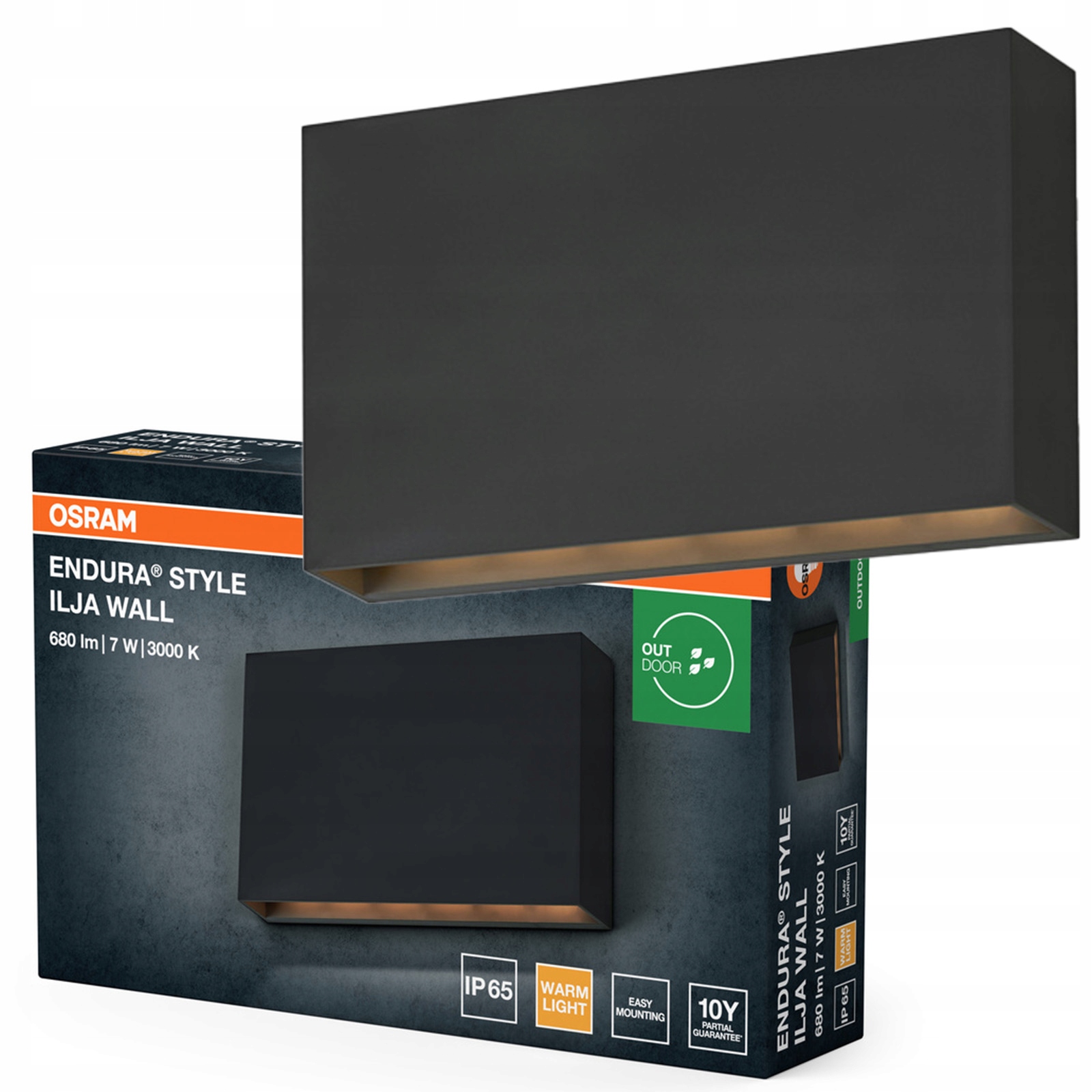Zahradní nástěnné svítidlo Led lampa 7W 330lm 3000K Šedá IP65 Endura