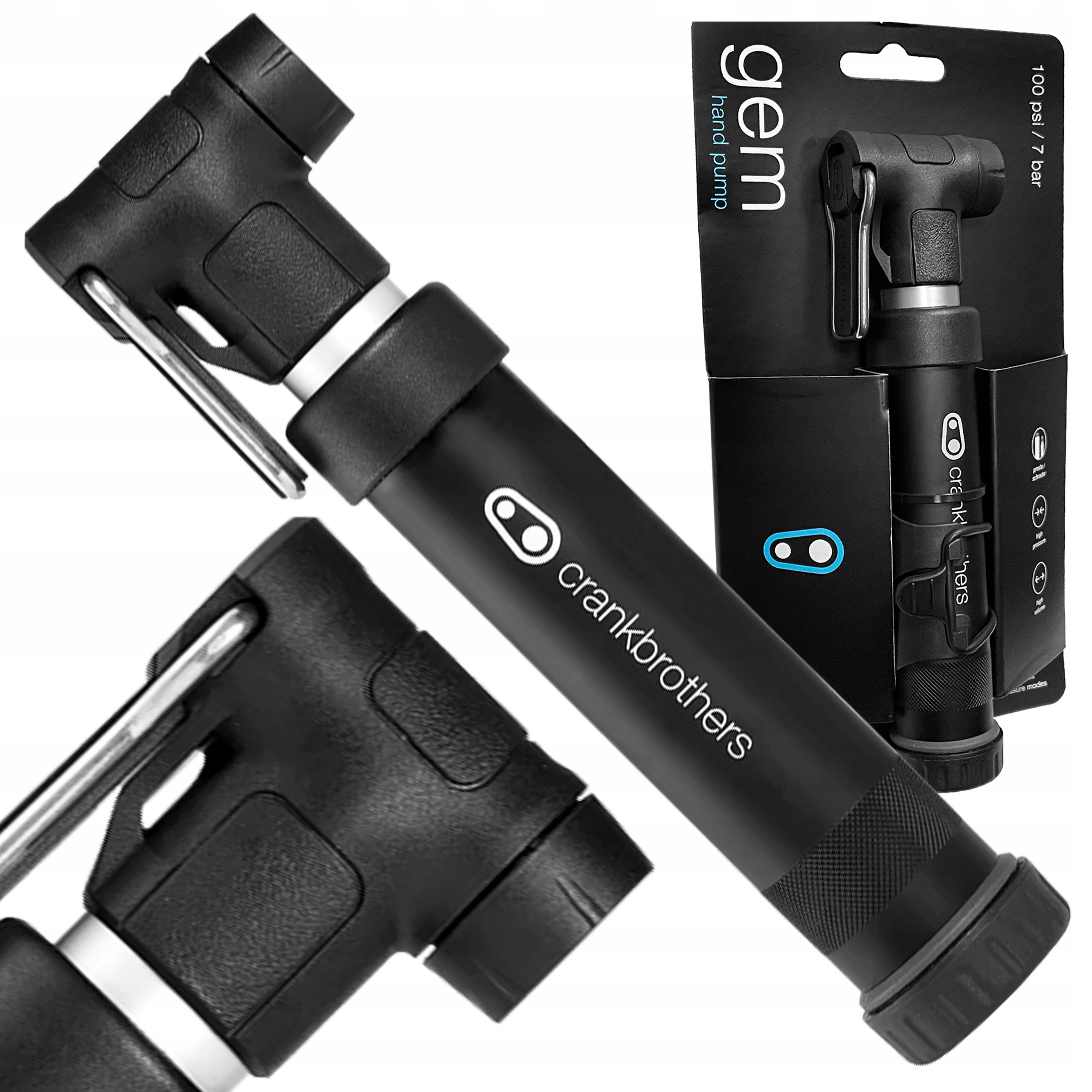 Ręczna Pompka Rowerowa Crankbrothers Gem S Av/fv Wysokie Ciśnienie +7 bar