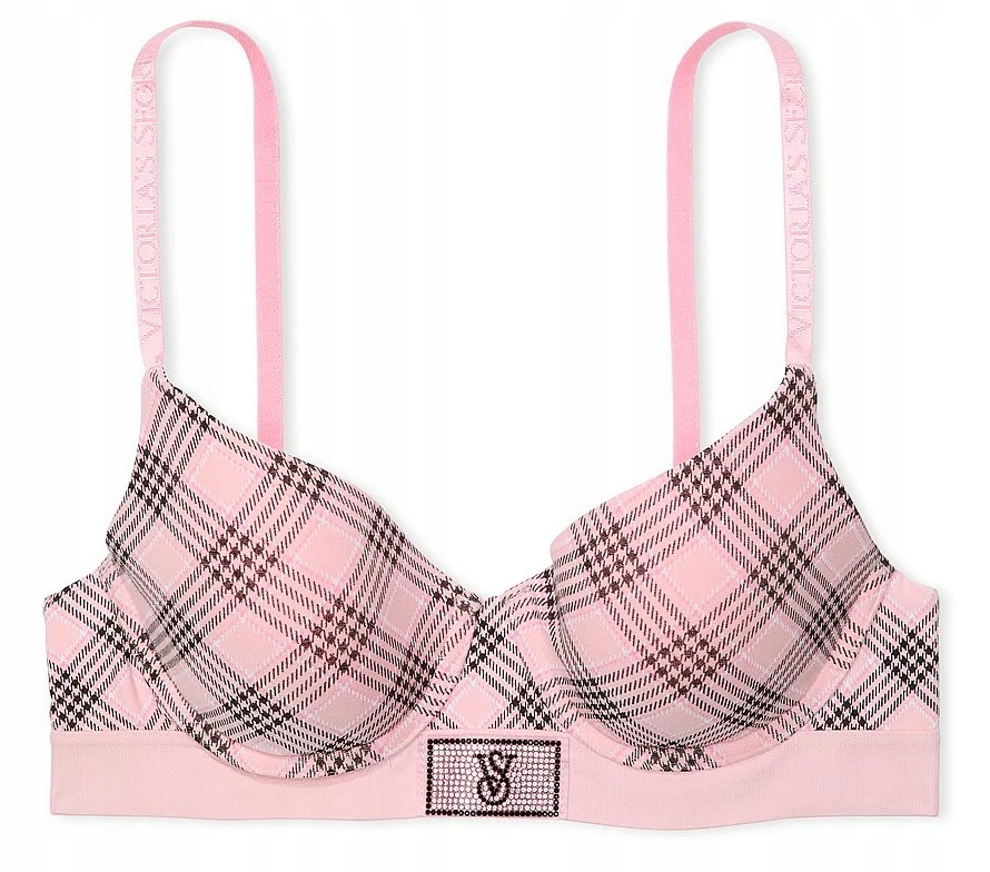 Podprsenka Victoria's Secret vyztužená s zirkony růžová 75D (34D)