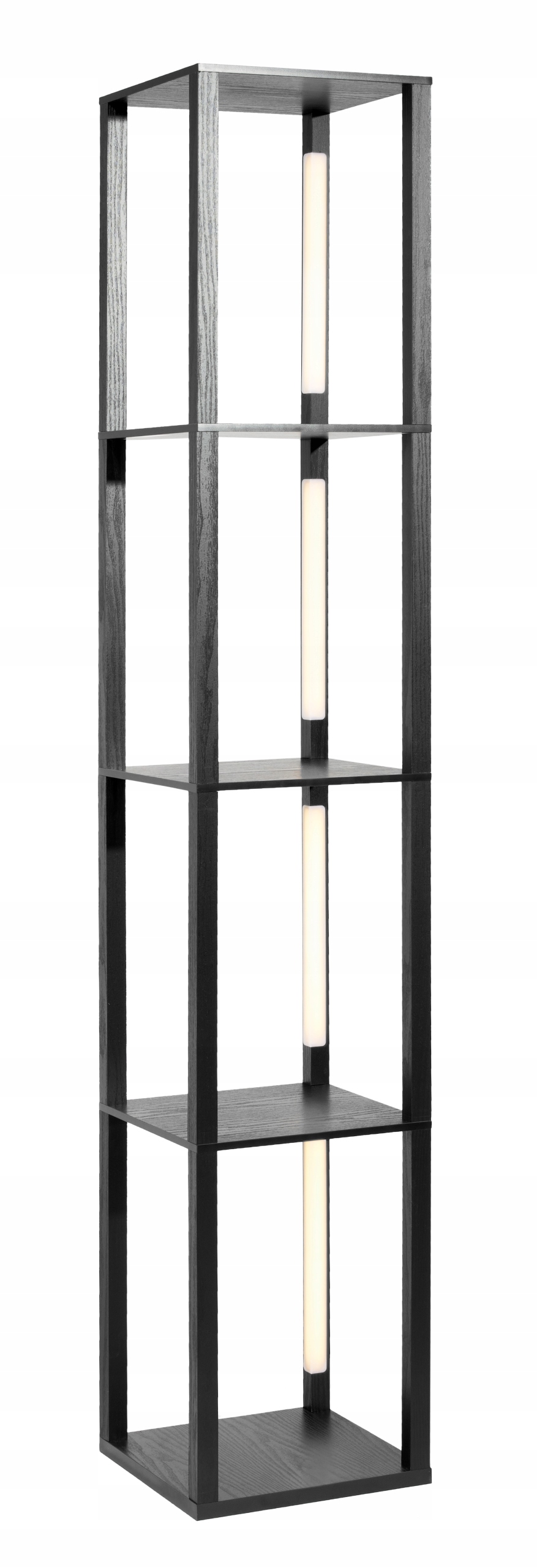 LAMPA PODŁOGOWA STOJĄCA DREWNO PÓŁKA CZARNA LED ŚCIEMNIANIE 2w1 LOFT 165CM EAN (GTIN) 5906449100095