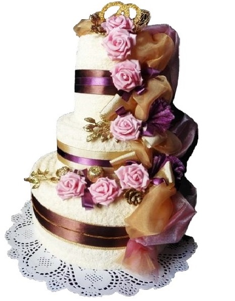 ORYGINALNY ŁADNY Tort z 4 ręczników PREZENT ŚLUBNY EAN (GTIN) 5903707302512