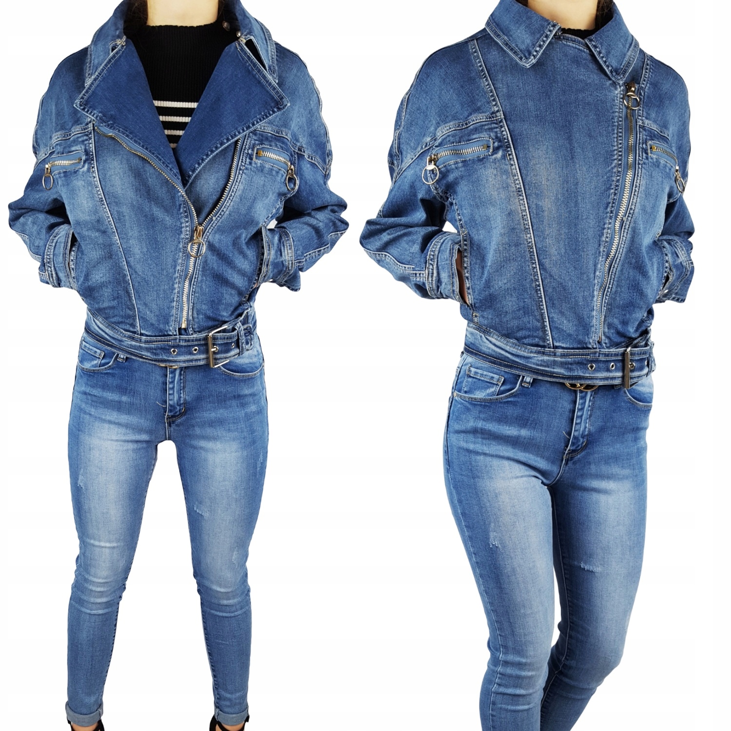 Katana Jeans Dámská džínová bunda pro mládež, modrá