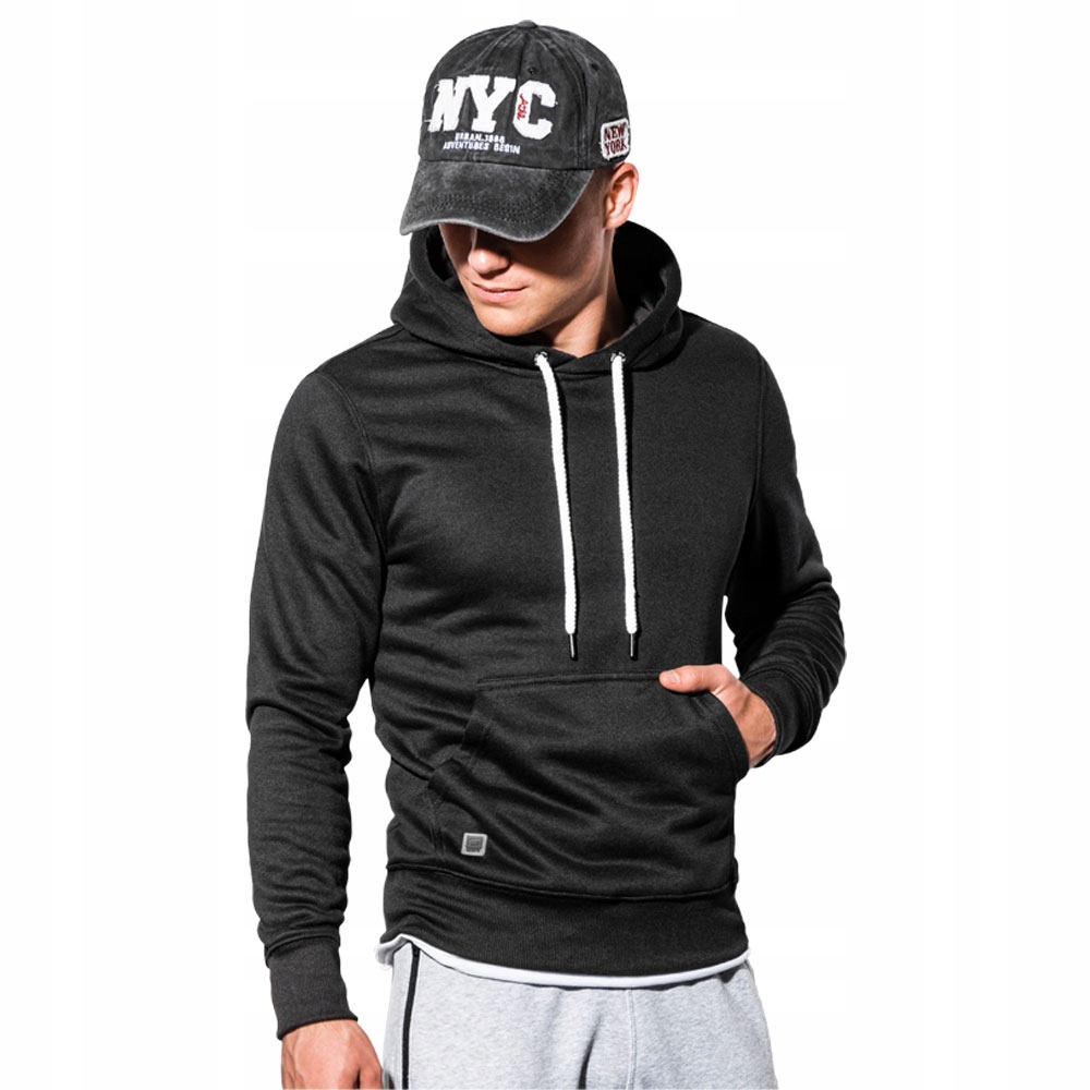 

Bluza męska z kapturem basic B979 czarna XL