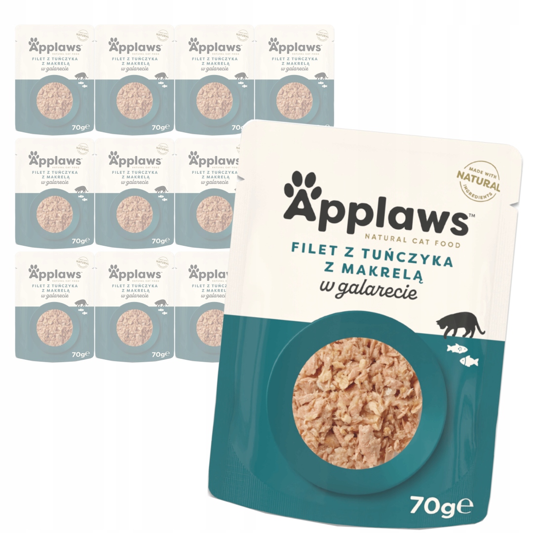 Levně Applaws Cat Mokré Krmivo Pro Kočky 12x70 g Filé z tuňáka Makrela Želé