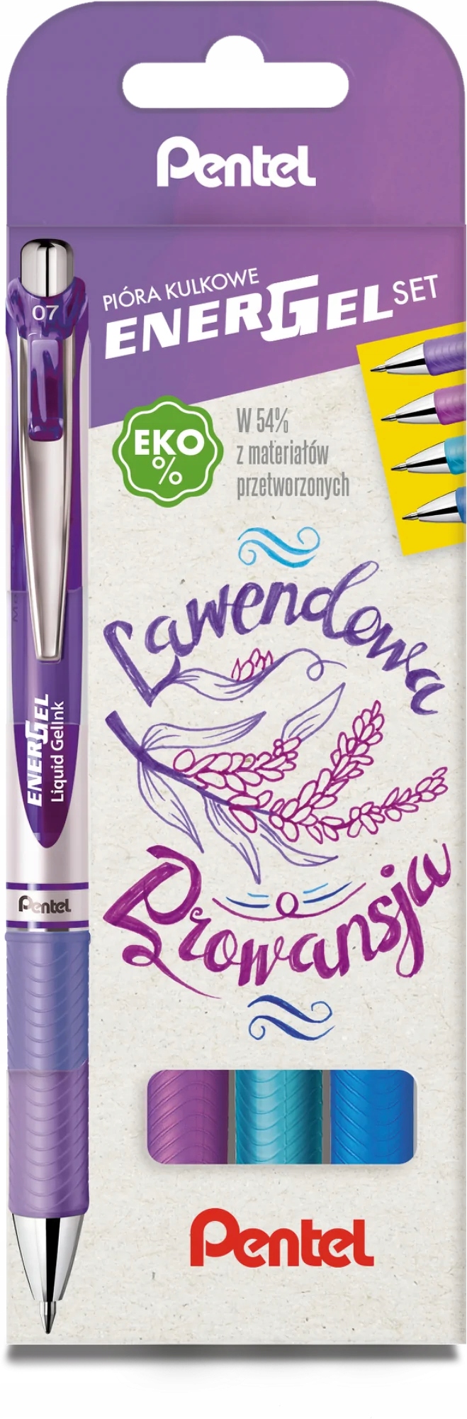 PIÓRO KULKOWE PENTEL ENERGEL BL77 ZESTAW 4 KOLORY