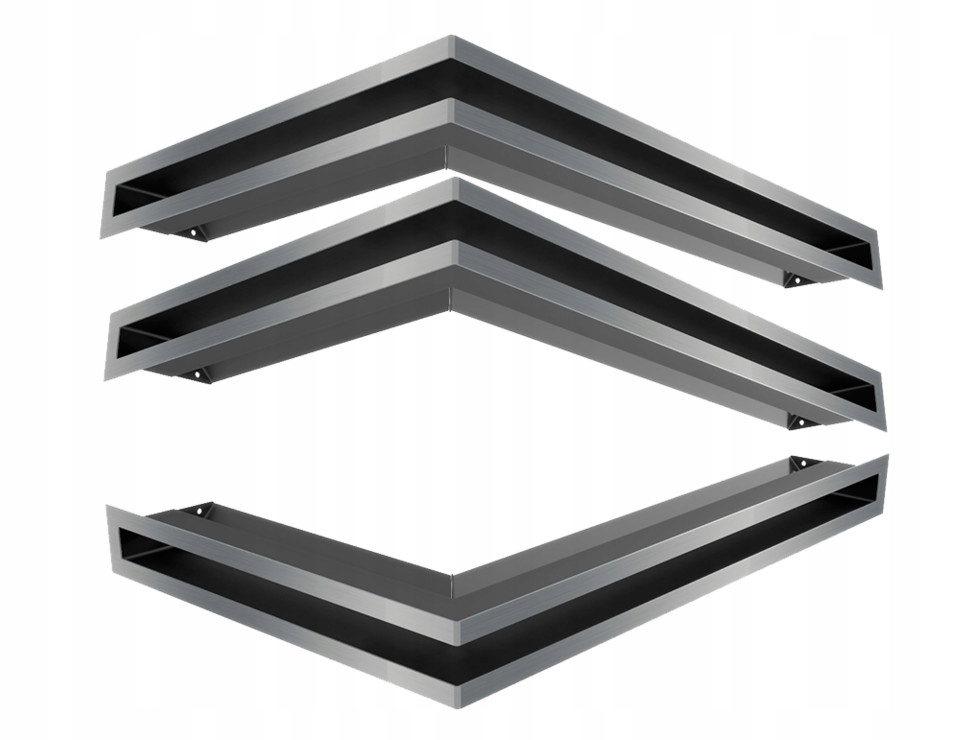 Krbová mřížka rohová Luft 40x60x6 levá broušená 3ks do krbu