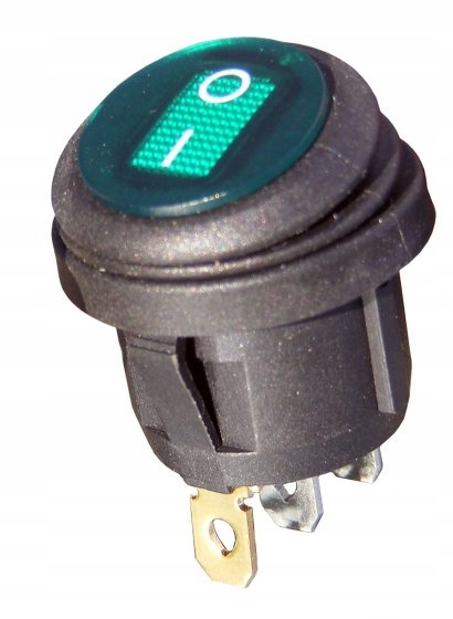 

Przełącznik herm. KCD1 ~230V zielony okrągły