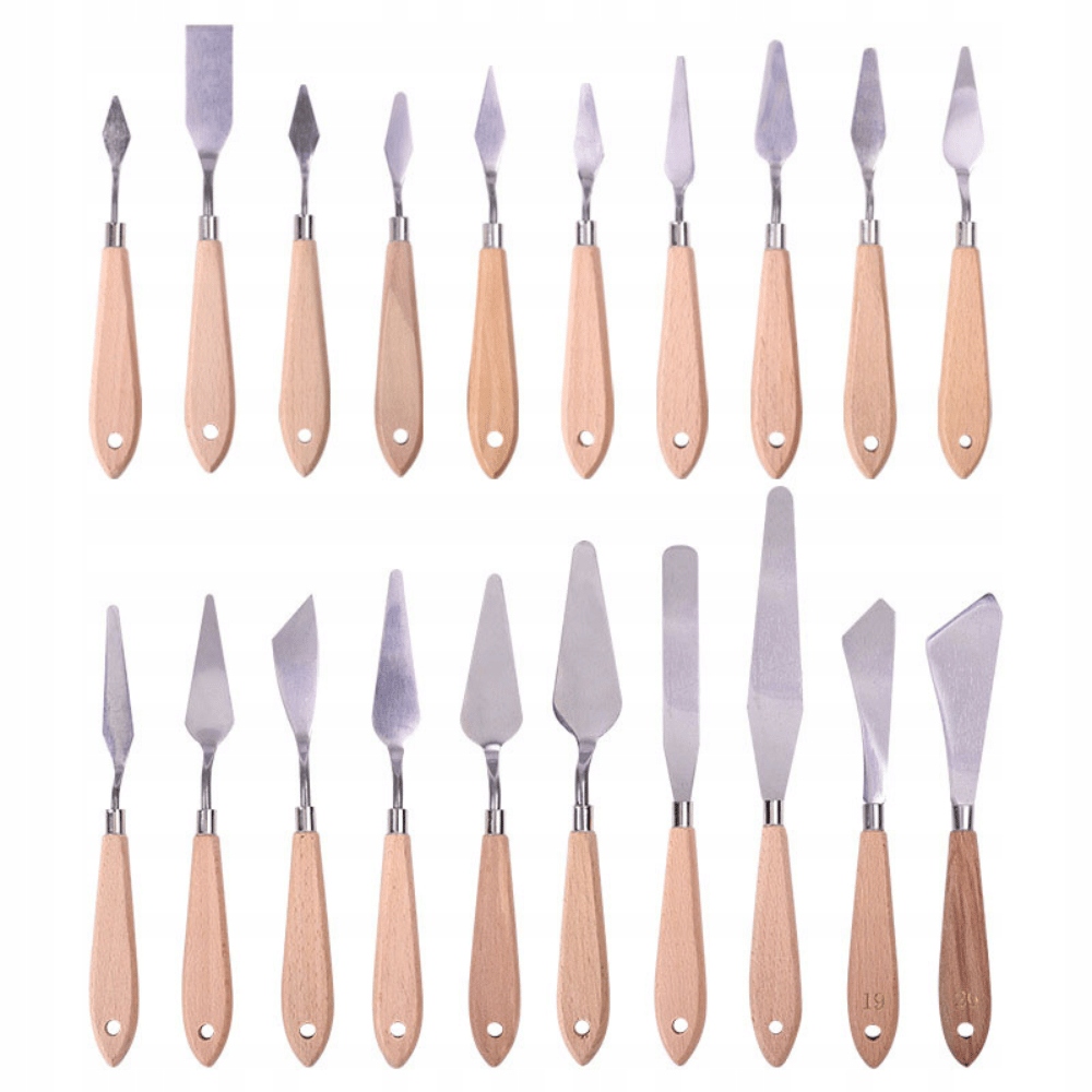 Sada Malířských Špachtlí 20 Ks Malířské Špachtle Dřevěné