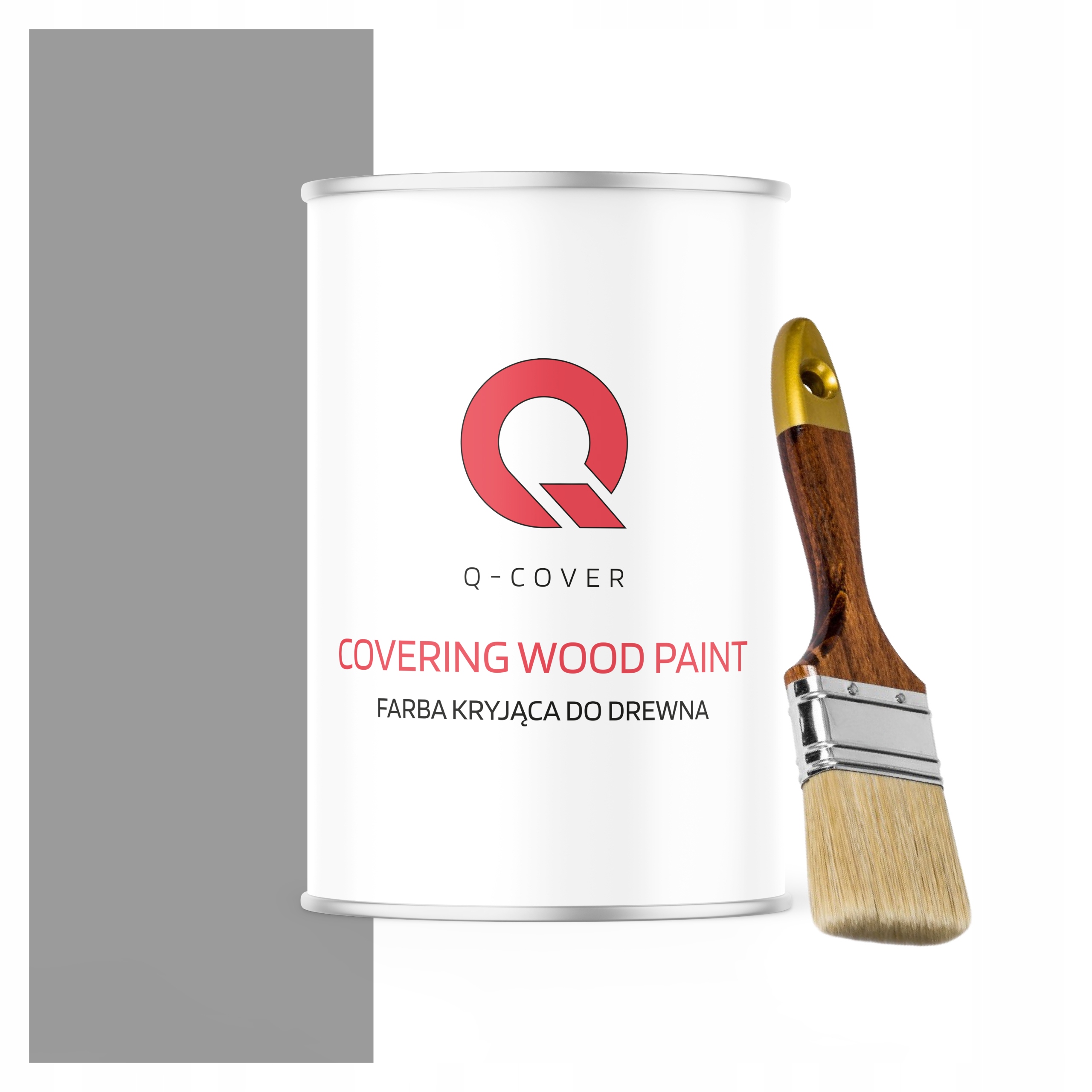 Krycí Barva na dřevo 1L Satén Barva Šedá Signální Štětec