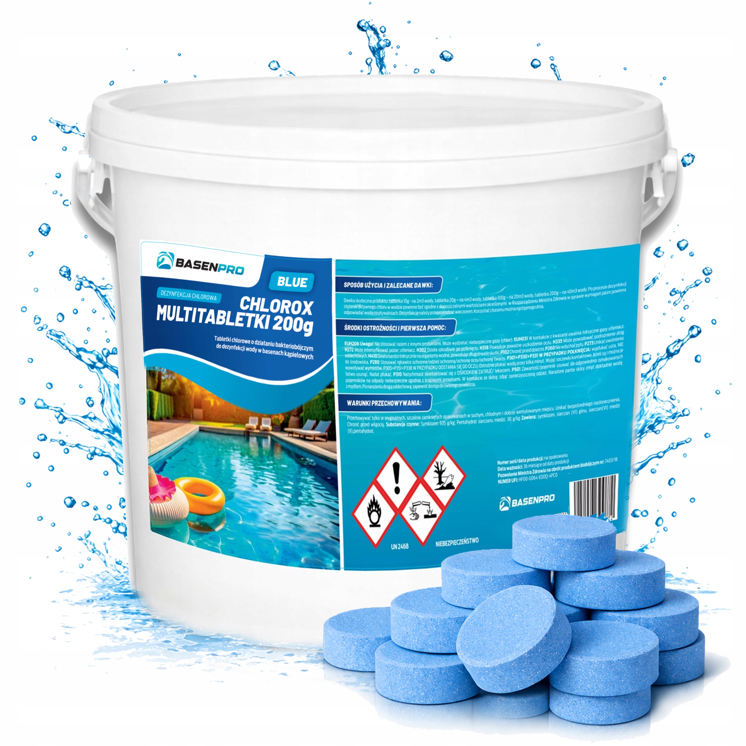 Tabletki chlor do basenu Multitabletki 200G Blue 5KG Multifunkcyjne