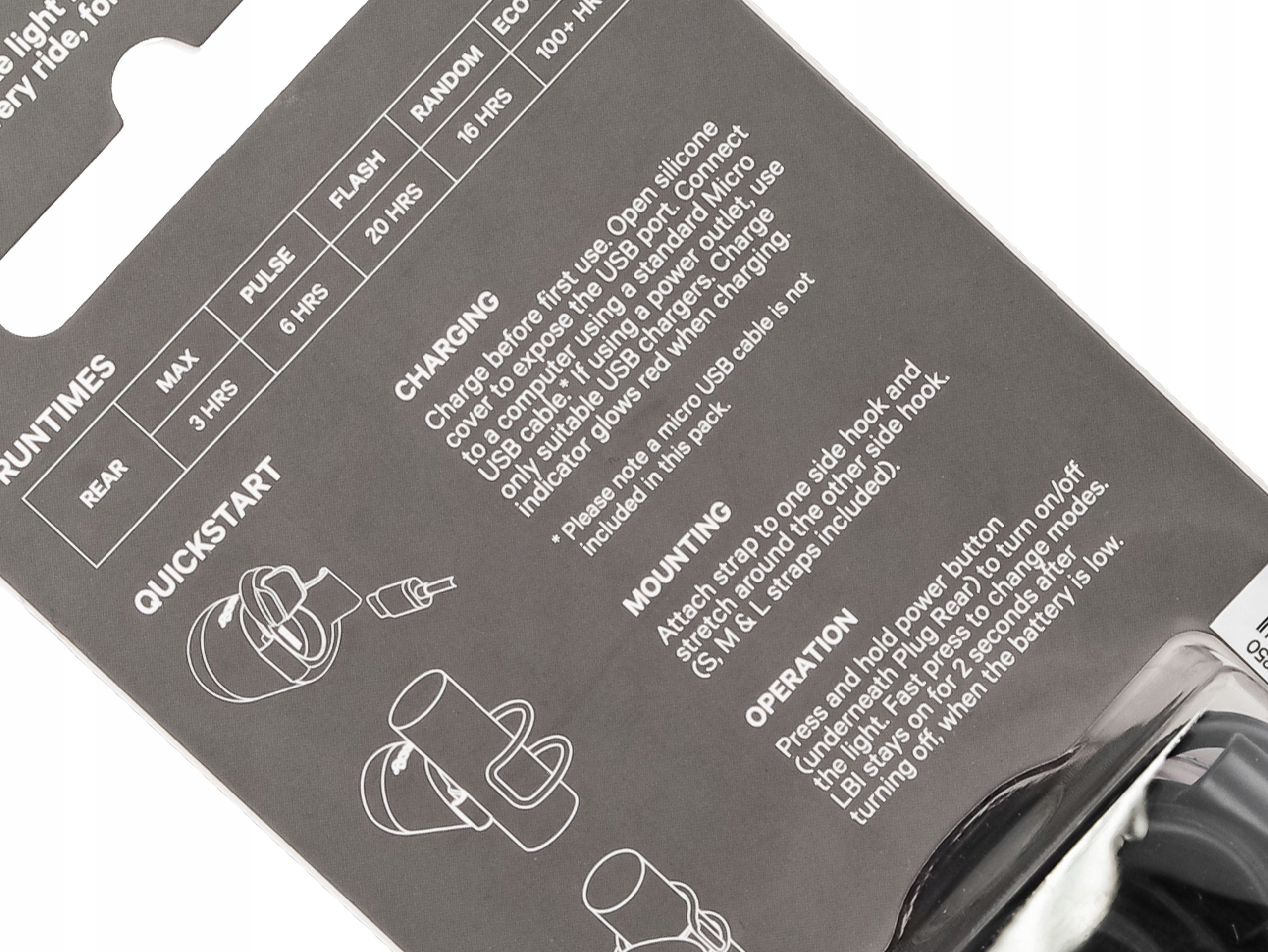 TYLNA LAMPKA ROWEROWA KNOG PLUG 5 TRYBÓW 10 lm ŁADOWANA USB Model PLUG