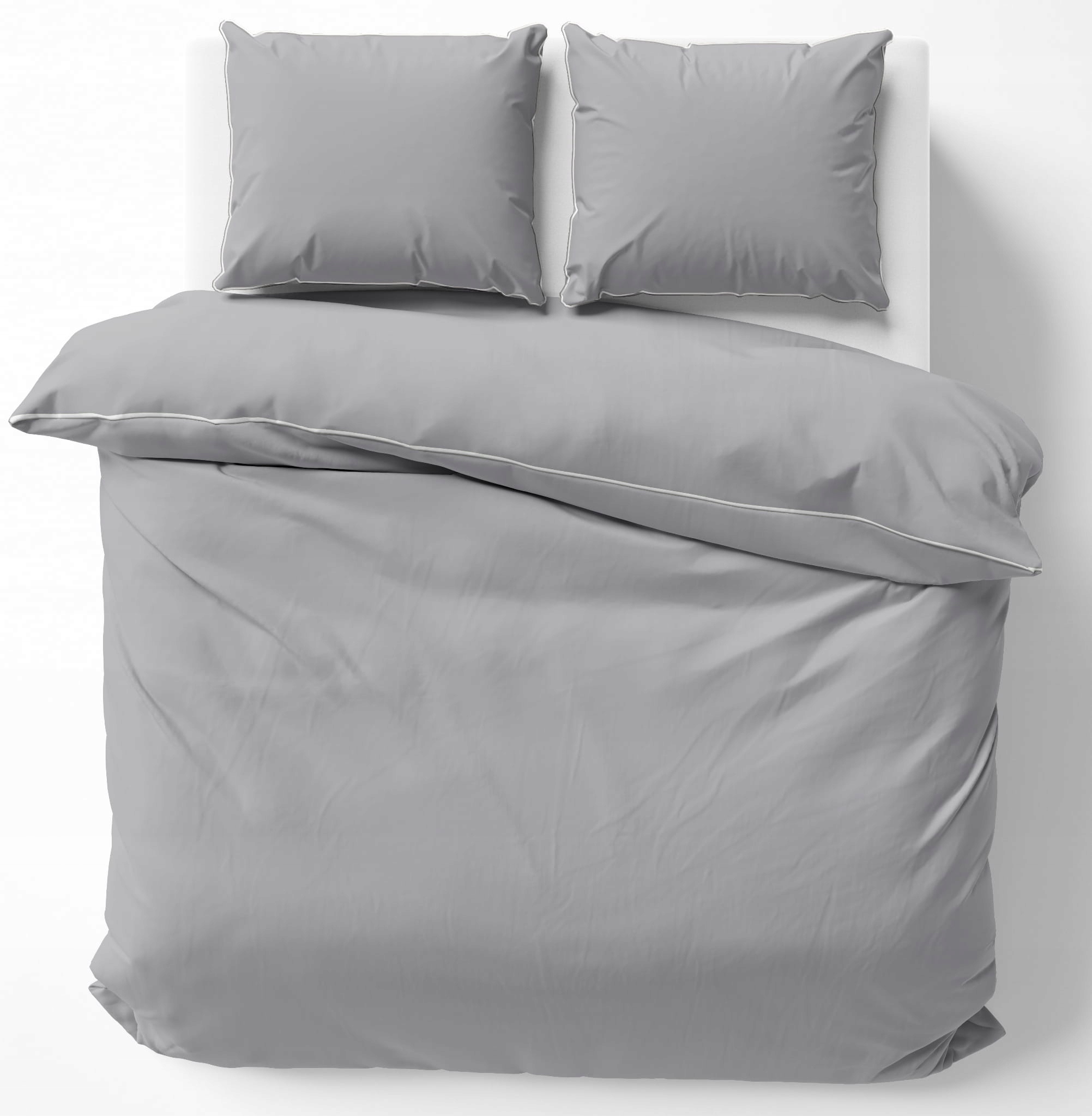 Povlečení Pure z bavlněného makosatinu 180x200 Světle šedá Premium