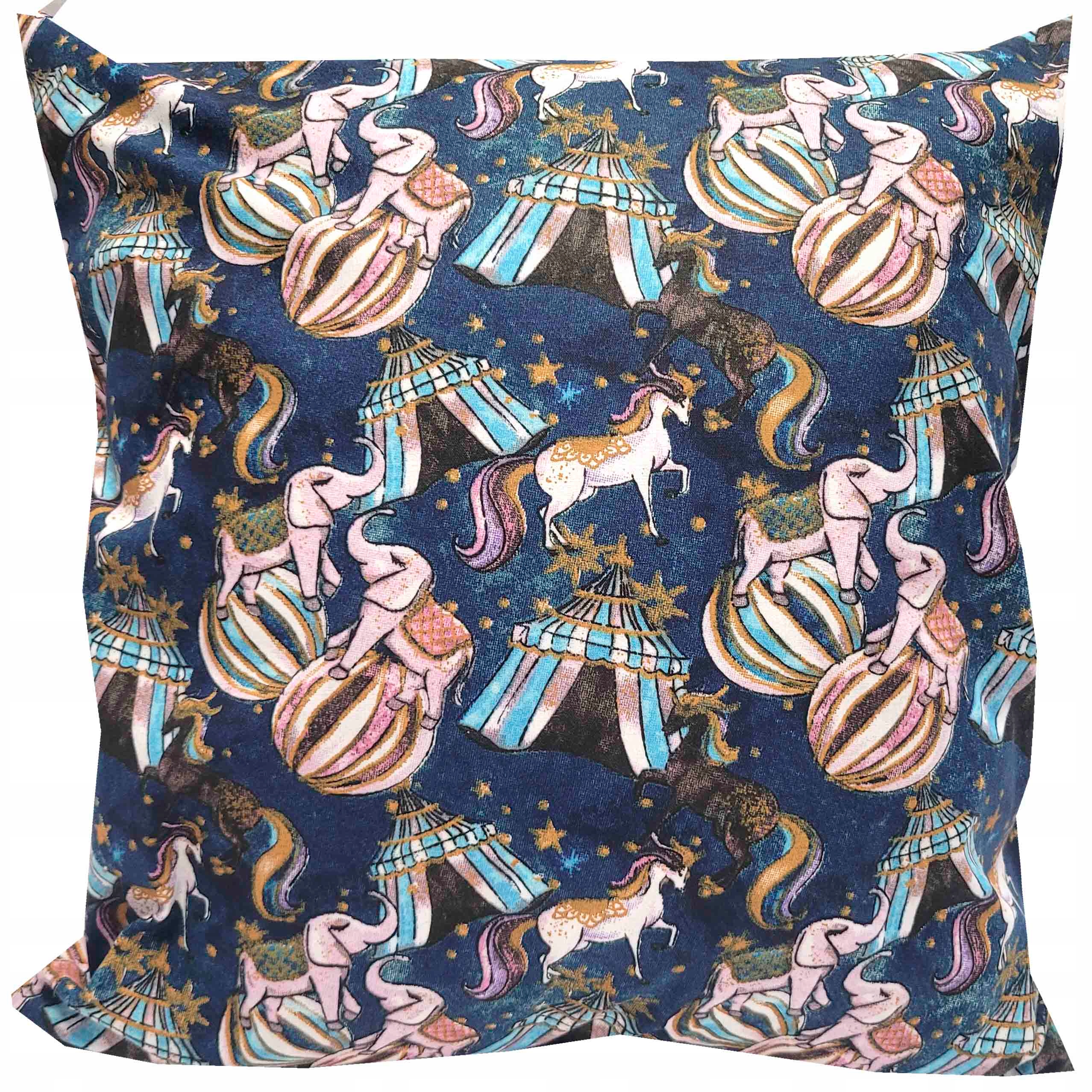 Poszewka na jaśka poduszkę 50x50 Cyrk granat