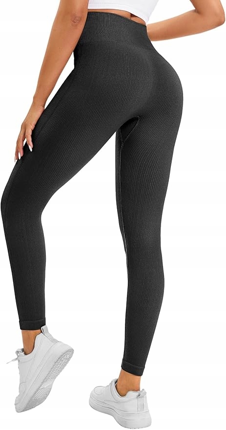 Dámské legíny Push-Up Sportovní s vysokým pasem Fitness Černé S