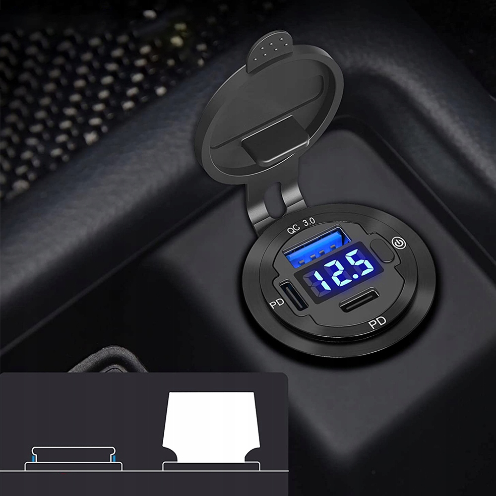 ŁADOWARKA SAMOCHODOWA 2x USB-C 20W USB 10A Producent inny