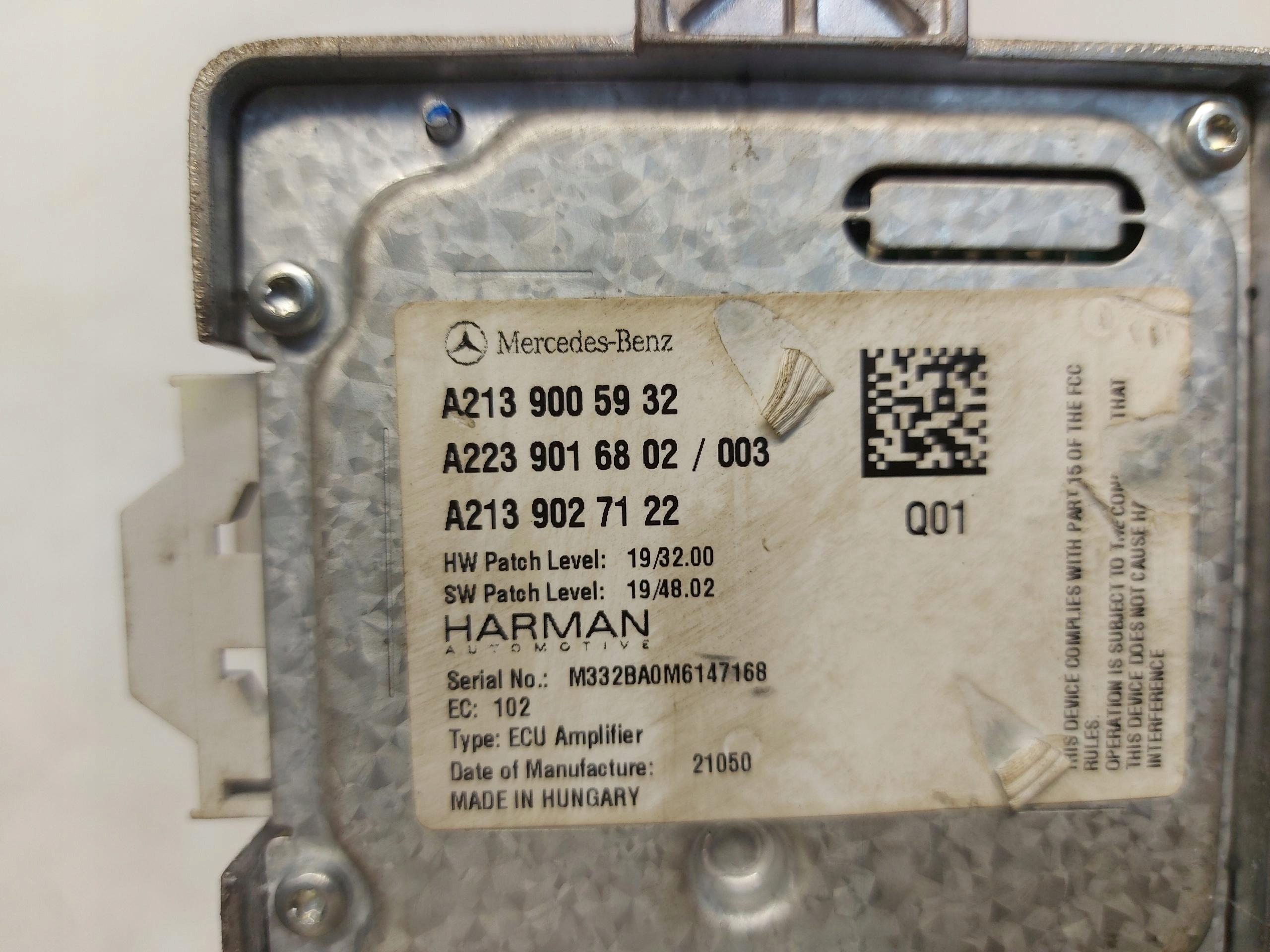 Mercedes EQV w447 V-klasa amplifier module control unit a2139005932