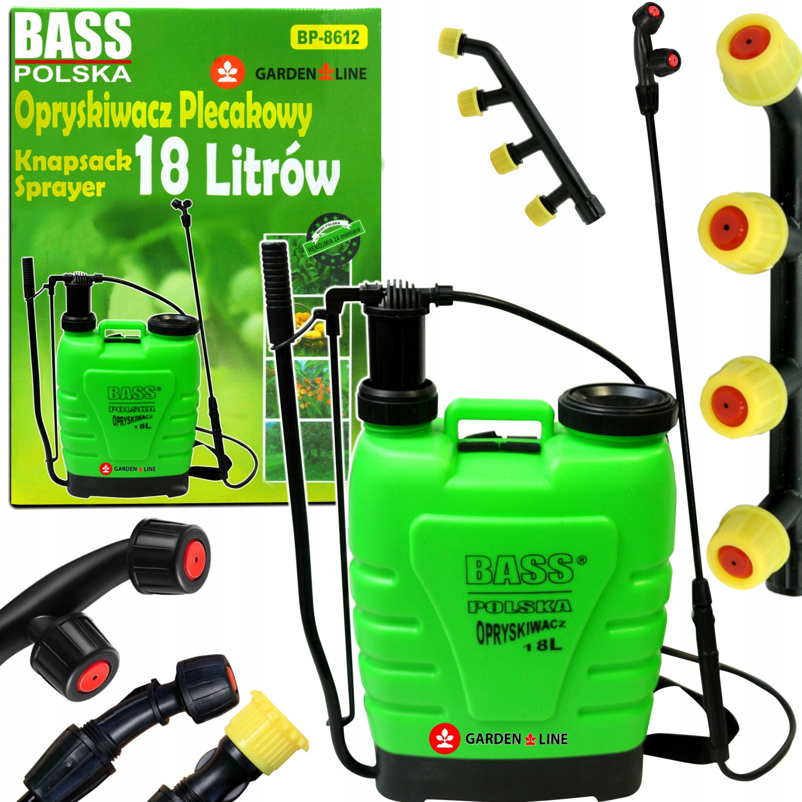 

Bass Plecakowy Opryskiwacz Ręczny 18L Lanca zestaw