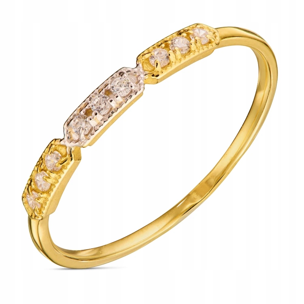 Zlatý Prstýnek 585 Jemný S Zirkony Minimalistický Jemný Vel. 15