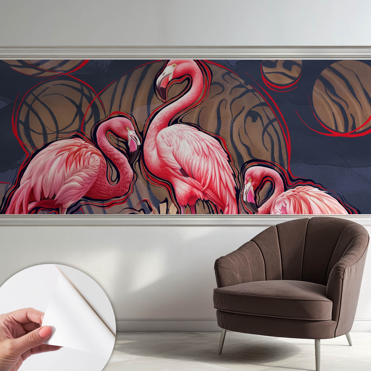 Fototapeta Samolepicí Dekorativní tapeta Růžové plameňáci 250 x 104 cm