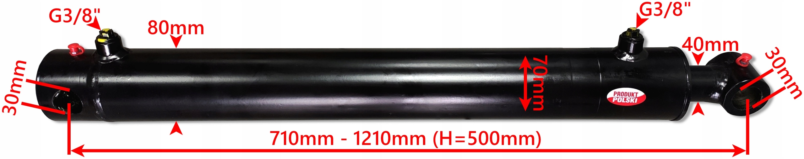 SILOWNIK HYDRAULICZNY SMT1G 70x40 SKOK 500 2 STR Typ maszyny Dzwig zuraw podnosnik Generator agregat Koparka Koparko ladowarka Kruszarka Ladowarka Rowniarka Rozscielacz asfaltu Spycharka Walec Wozidlo Zageszczarka Inny