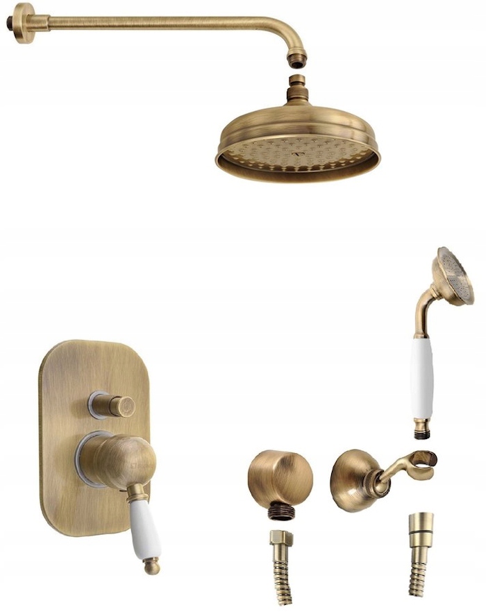 Sapho Kirké White sprchový set s podomietkovou batériou, 2 výstupy, úchytky