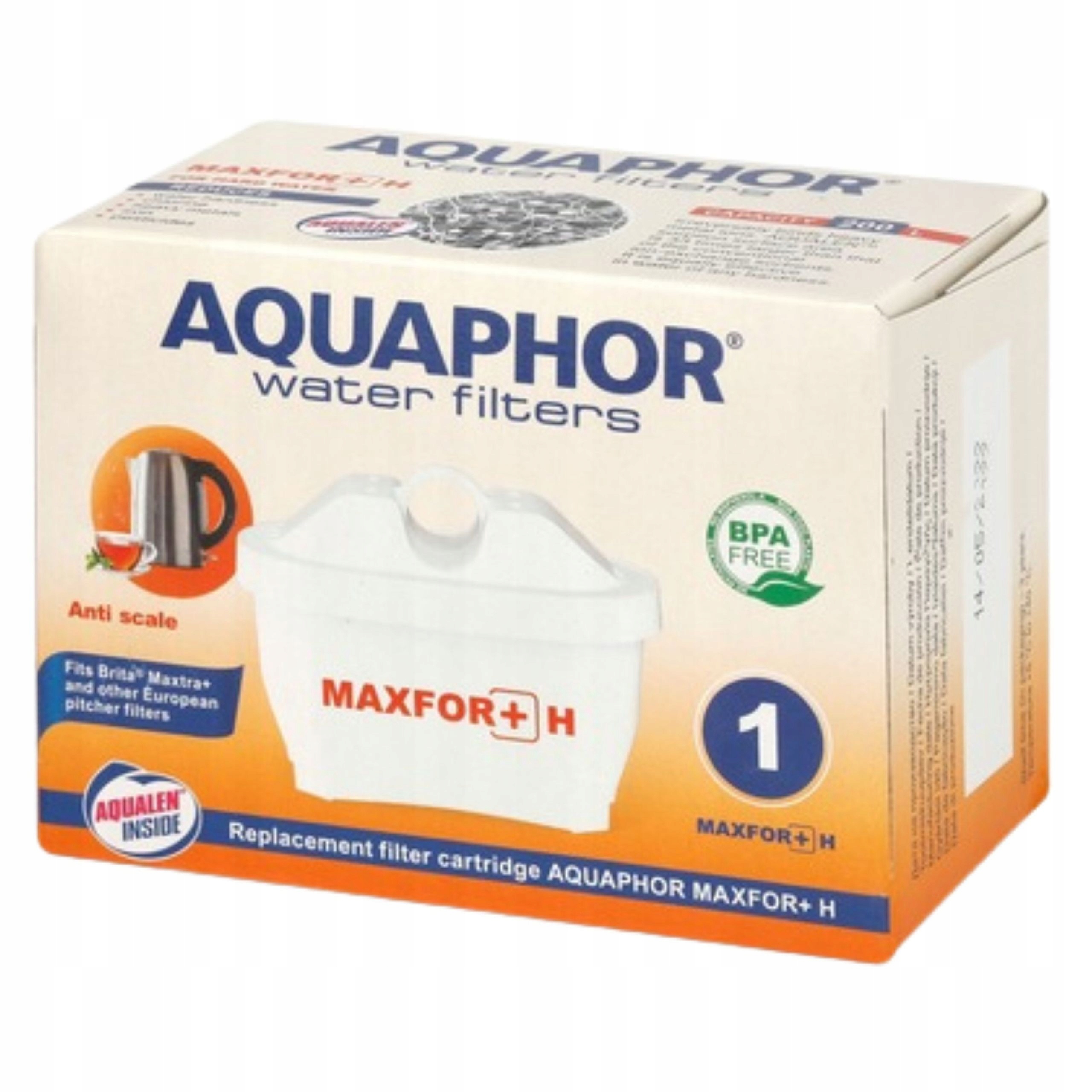 Filtr Aquaphor Maxfor+ H do wody twardej do dzbanka filtrującego, 18 szt.