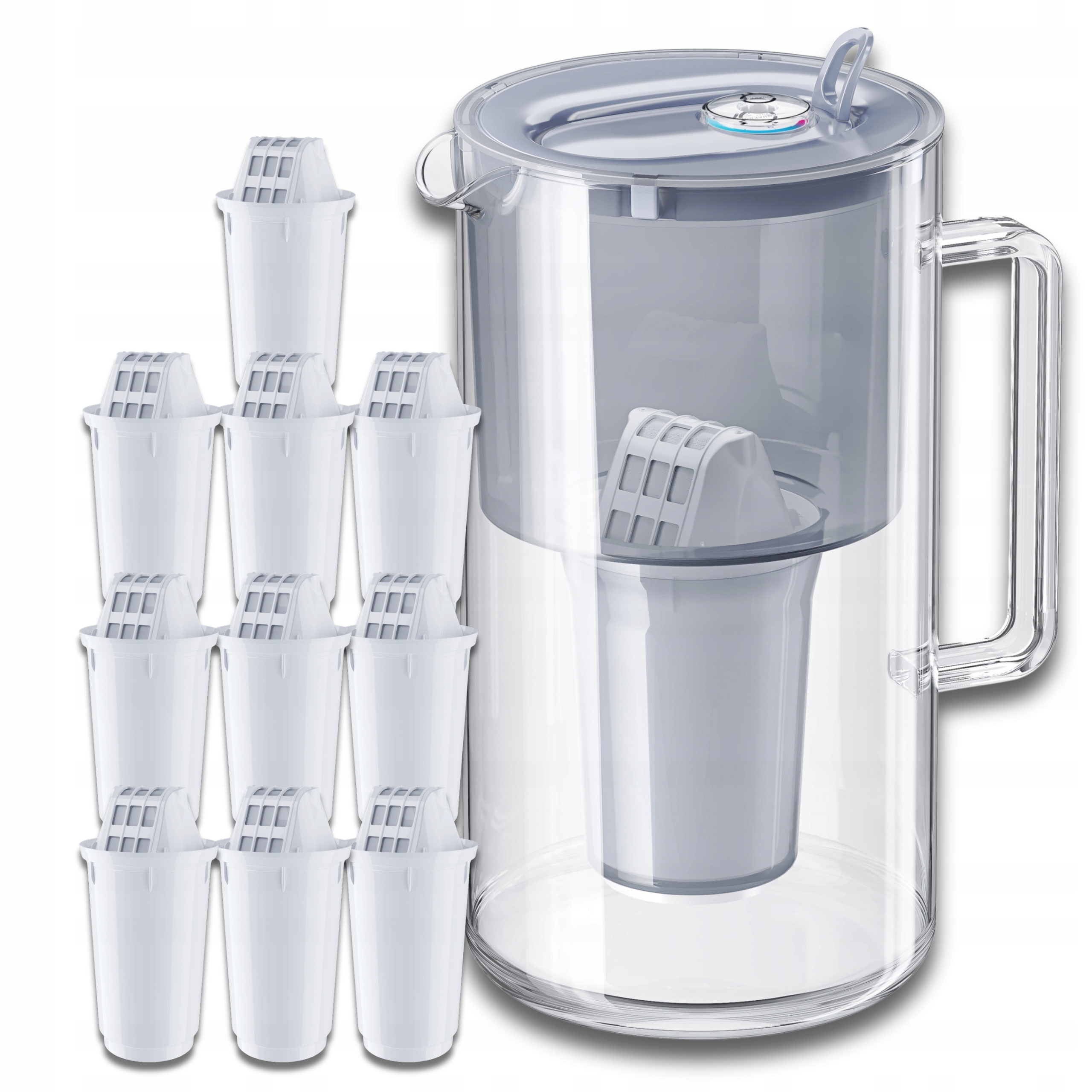 Filtrační konvice skleněná Aquaphor Nord 2,5 l 10 náplní A5 (350 l), šedá