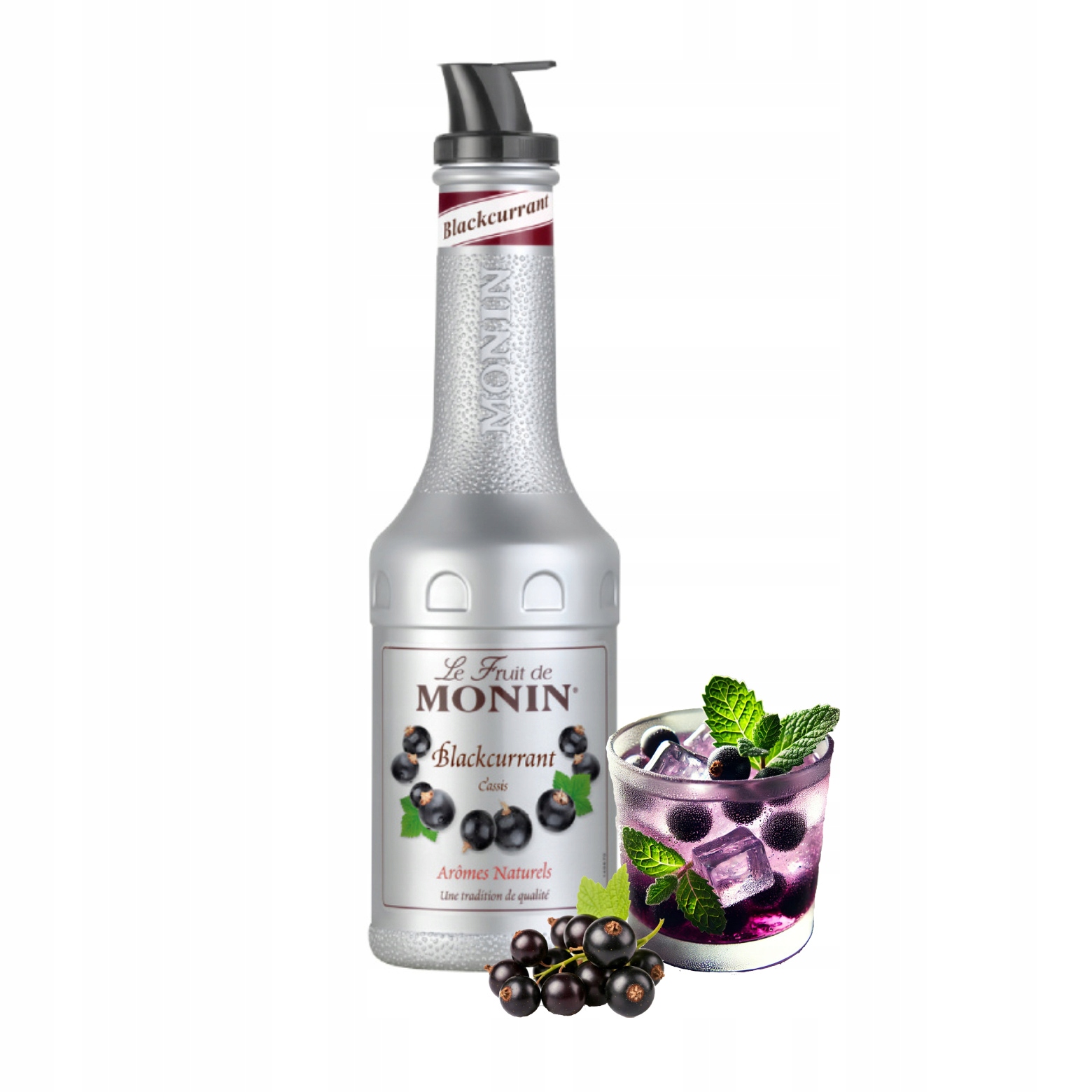 Levně Pyré ovocné Blackcurrant Monin Černý rybíz 1L