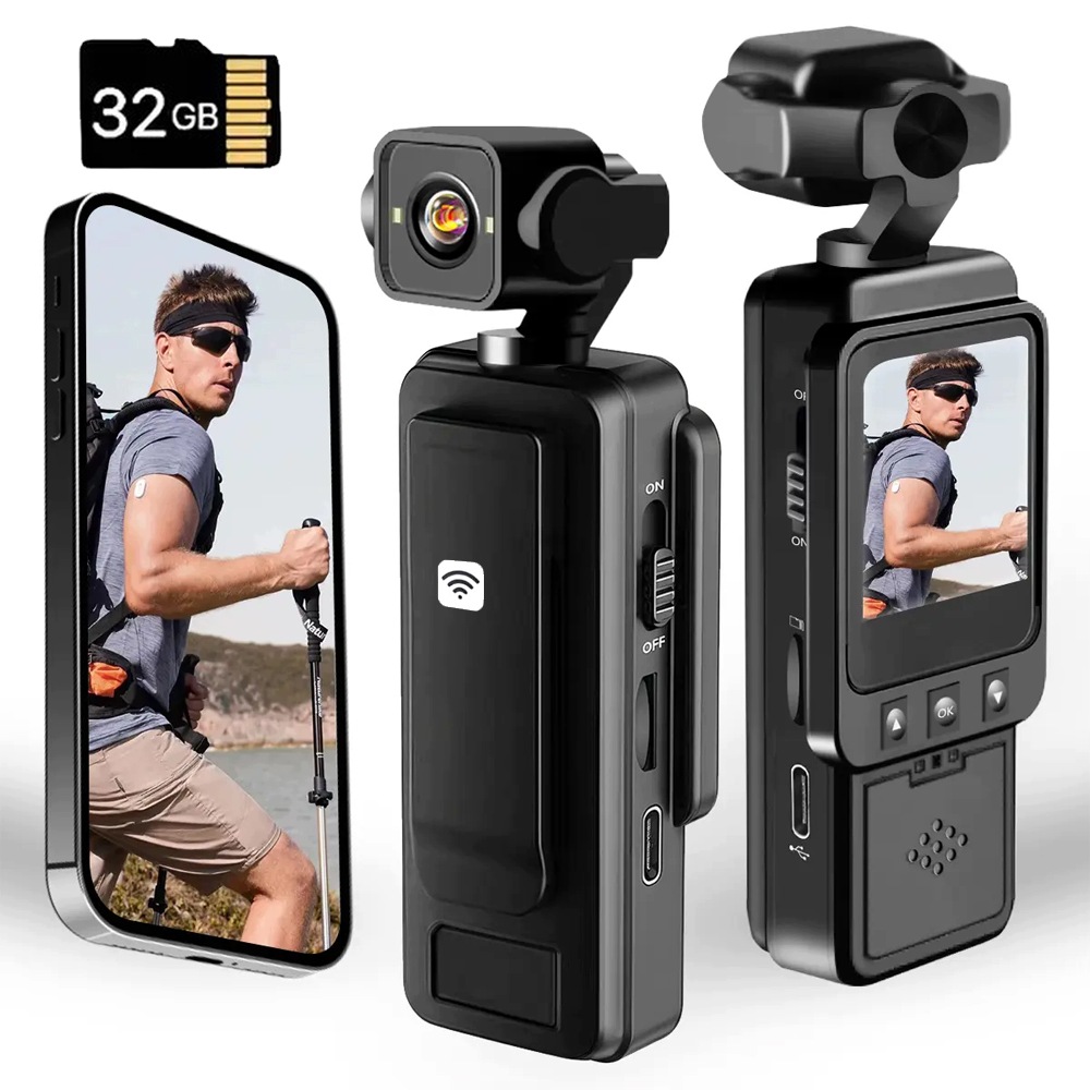 Sportovní kamera pro nahrávání videozáznamů Kapesní kamera 32GB karta