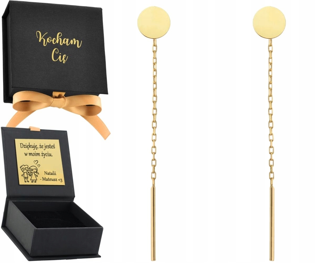 Zlaté Náušnice Závěsné Průvlakové Kolečka Lehké Závěsné Zlato 585 Dárek