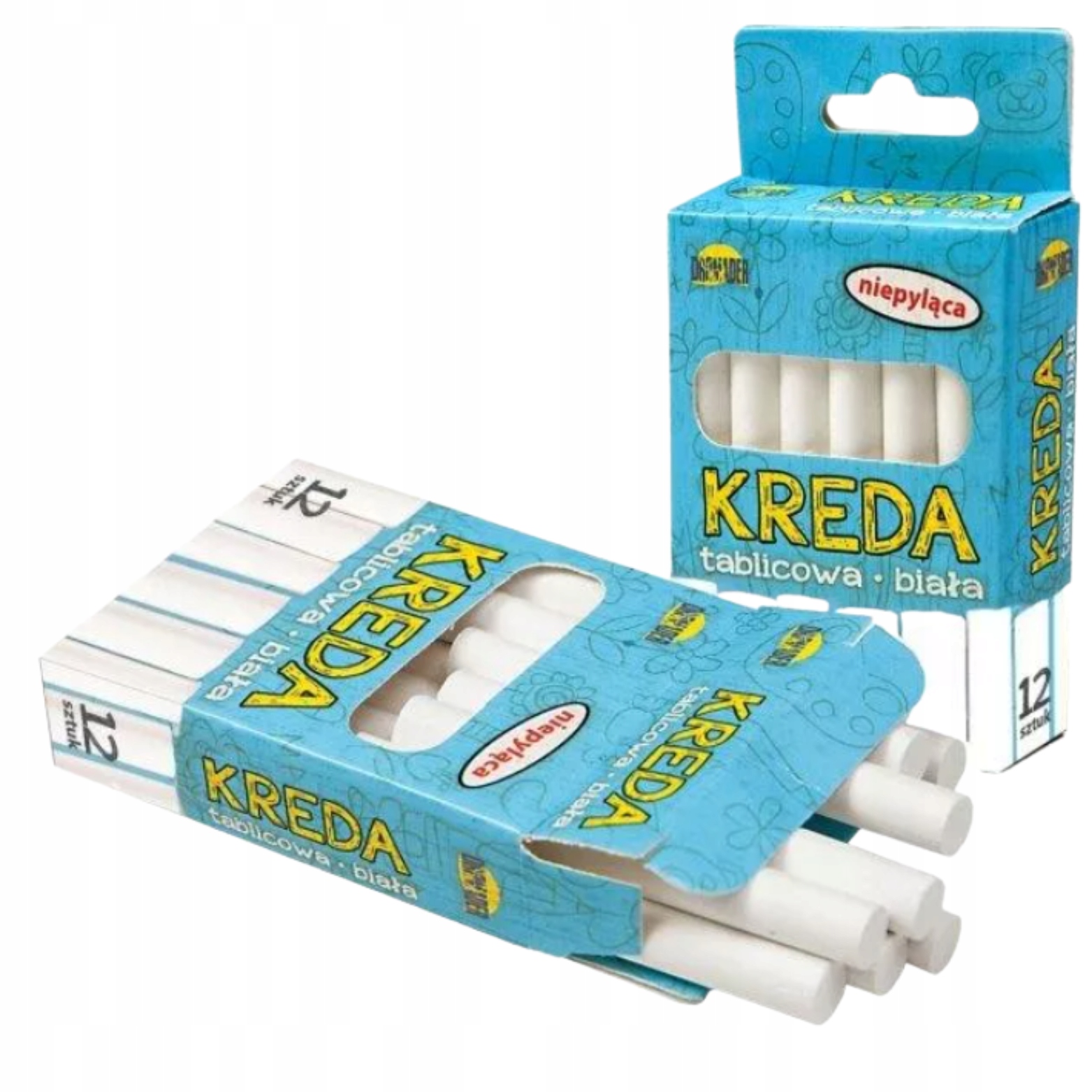 KREDA TABLICOWA CHODNIKOWA BIAŁA MALOWANIE SZKOLNA Rodzaj kreda tablicowa