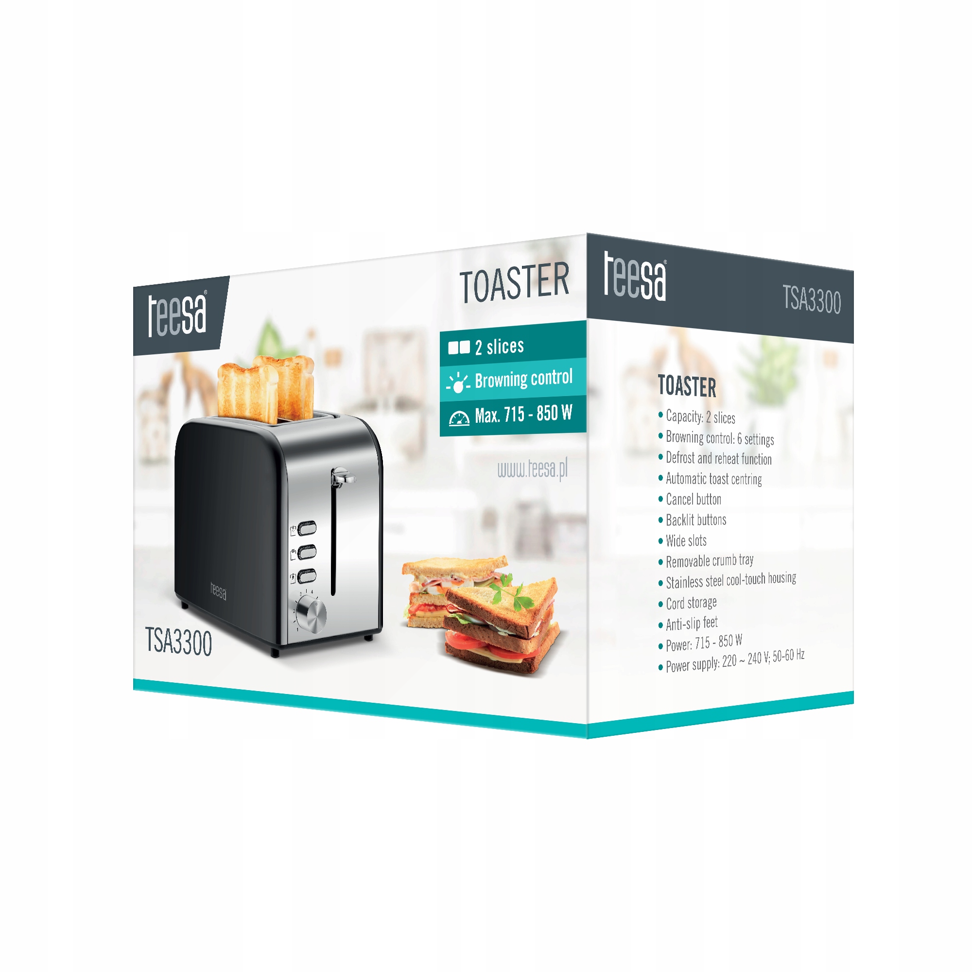 Toster Teesa 850W Marka TEESA