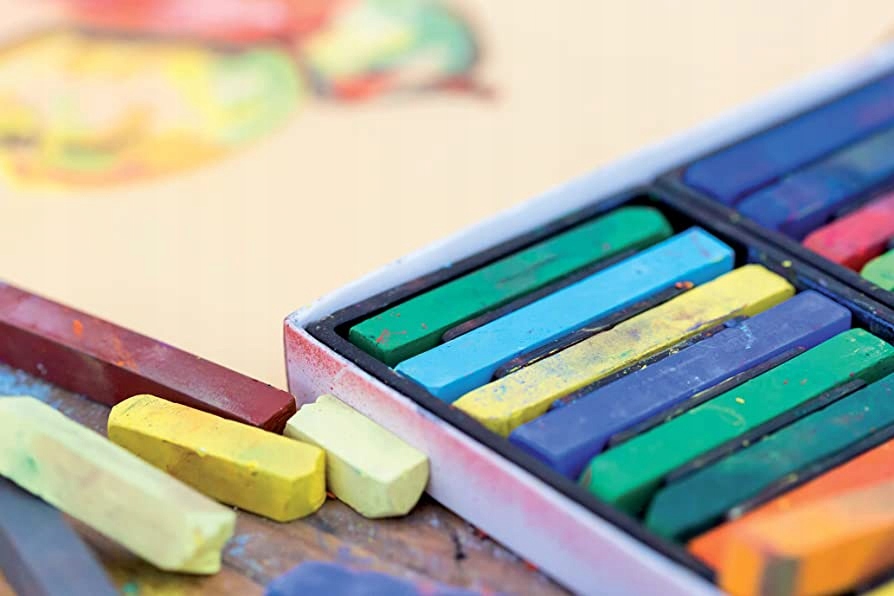 PASTELE MIĘKKIE SUCHE ZESTAW 24 SZT KOLOROWE KREDA Marka Van Bleiswijck