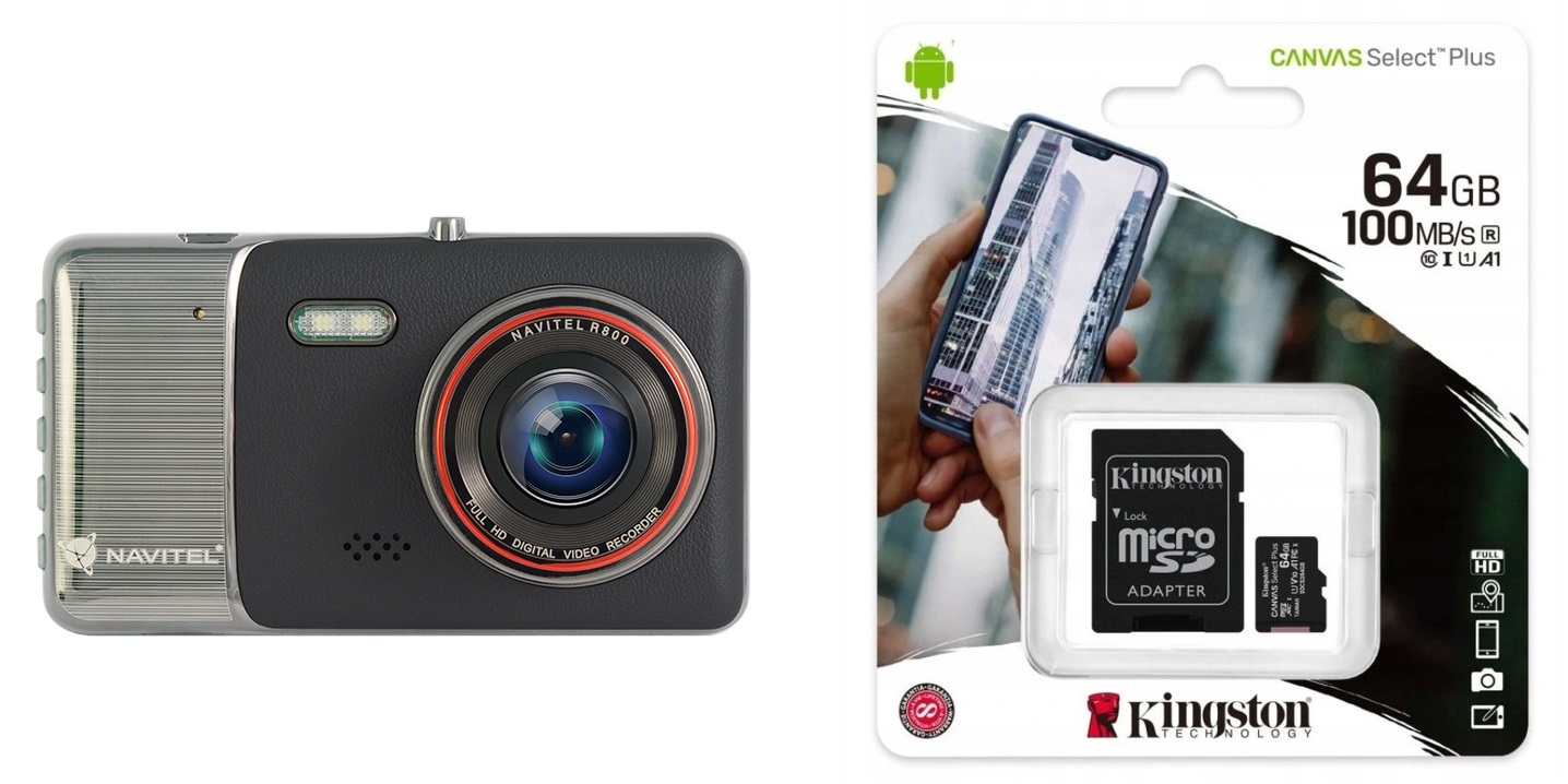 Navitel R800 Záznamník jazdy Videokamera do auta 64 Gb Kingston