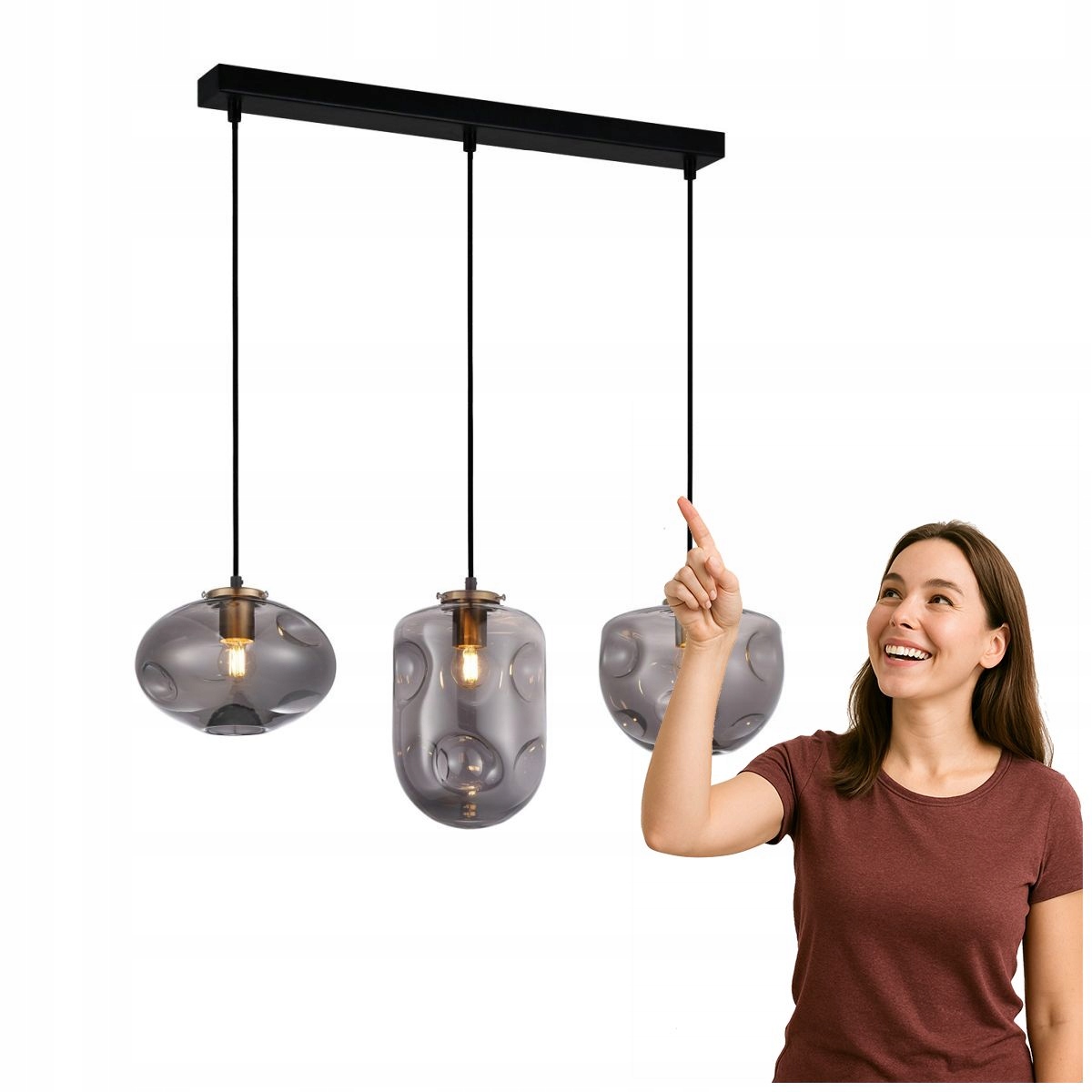 Závesná lampa Hatella PND-112038-3-BRO+SG Italux