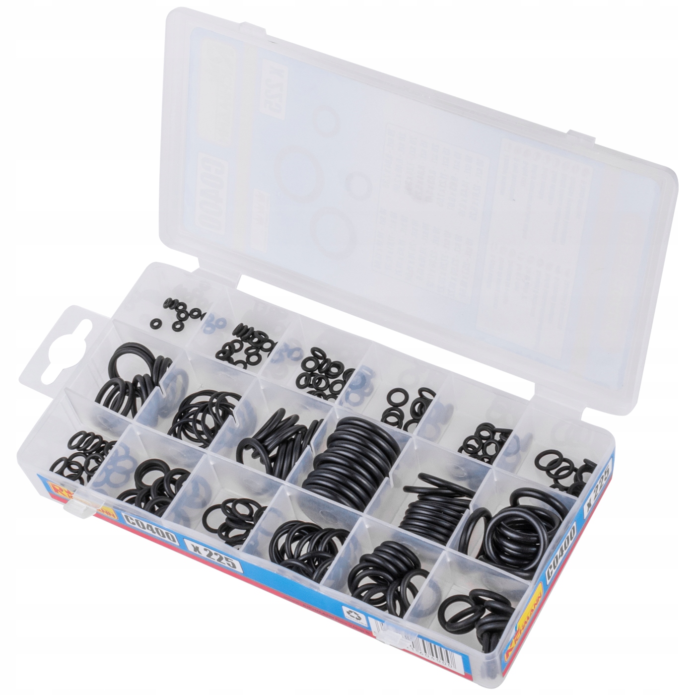 ORINGI ORING ZESTAW ORINGÓW OLEJOODPORNE 225 SZTUK Waga produktu z opakowaniem jednostkowym 0.25 kg