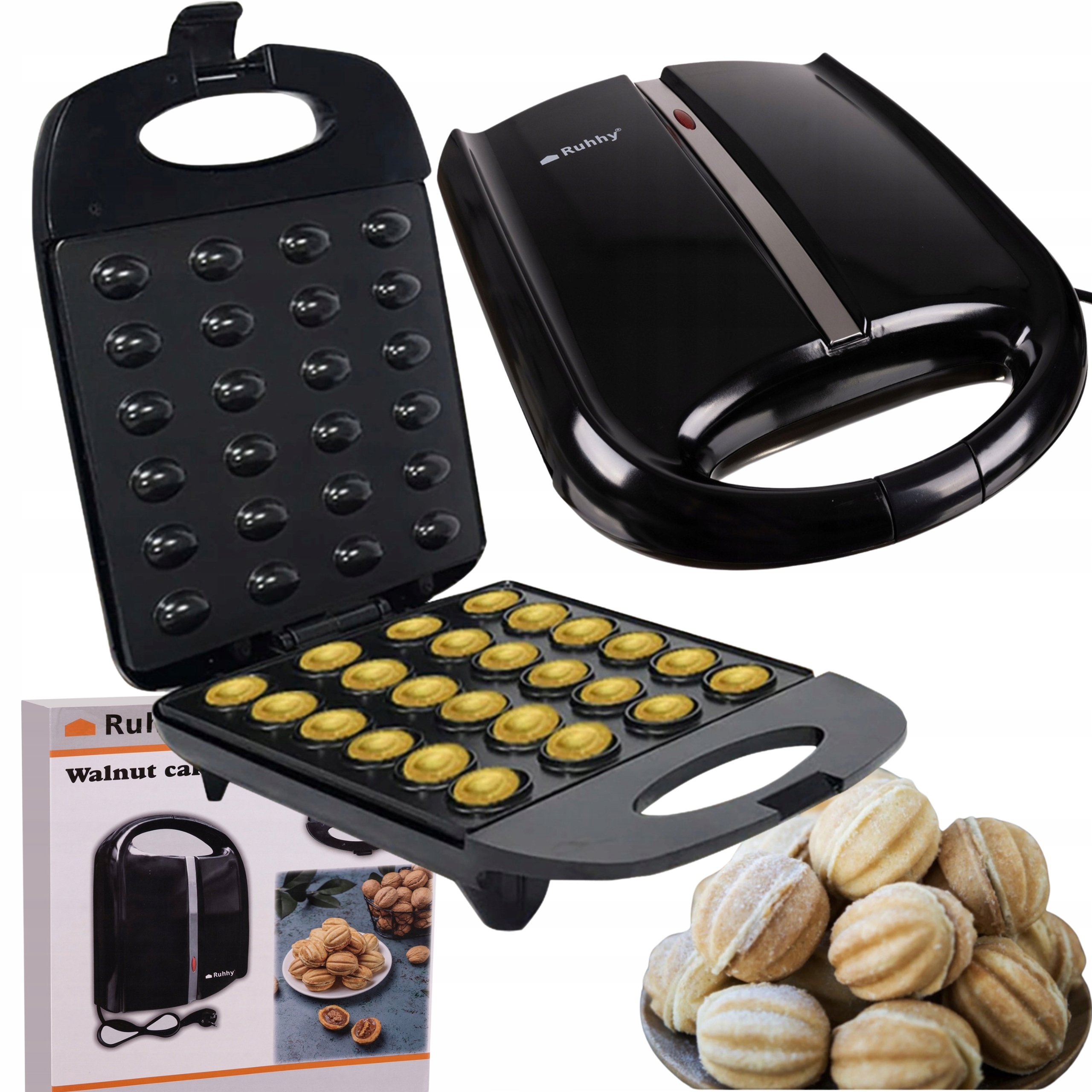 OPIEKACZ DO ORZESZKÓW ELEKTRYCZNY FORMA DO CIASTEK 24 SZT ORZESZKI CIASTKA