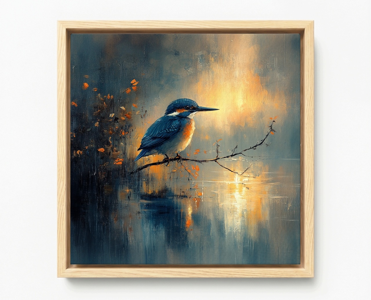 Obraz Rám Americká Krabička Ptáček Zimorodek Příroda Fauna 50x50