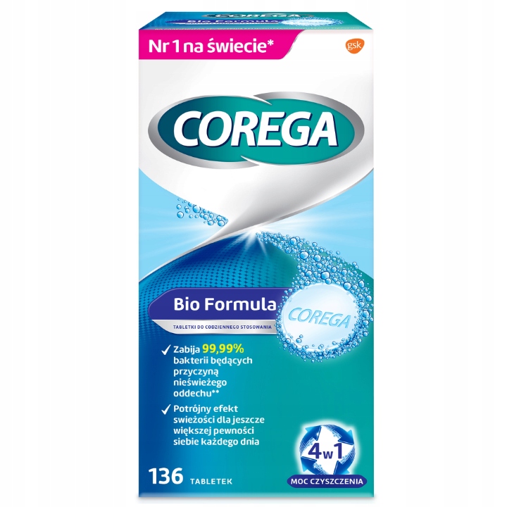 

Corega Tabs Bio Formula 4w1 136 Tabletek