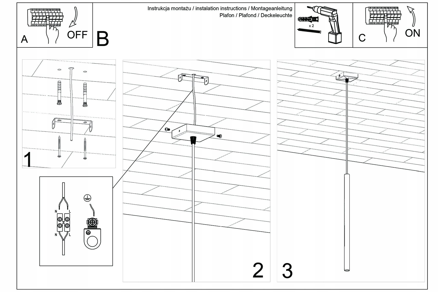 Lampa wisząca PASTELO tuba czarna minimalistyczna Kolor czarny