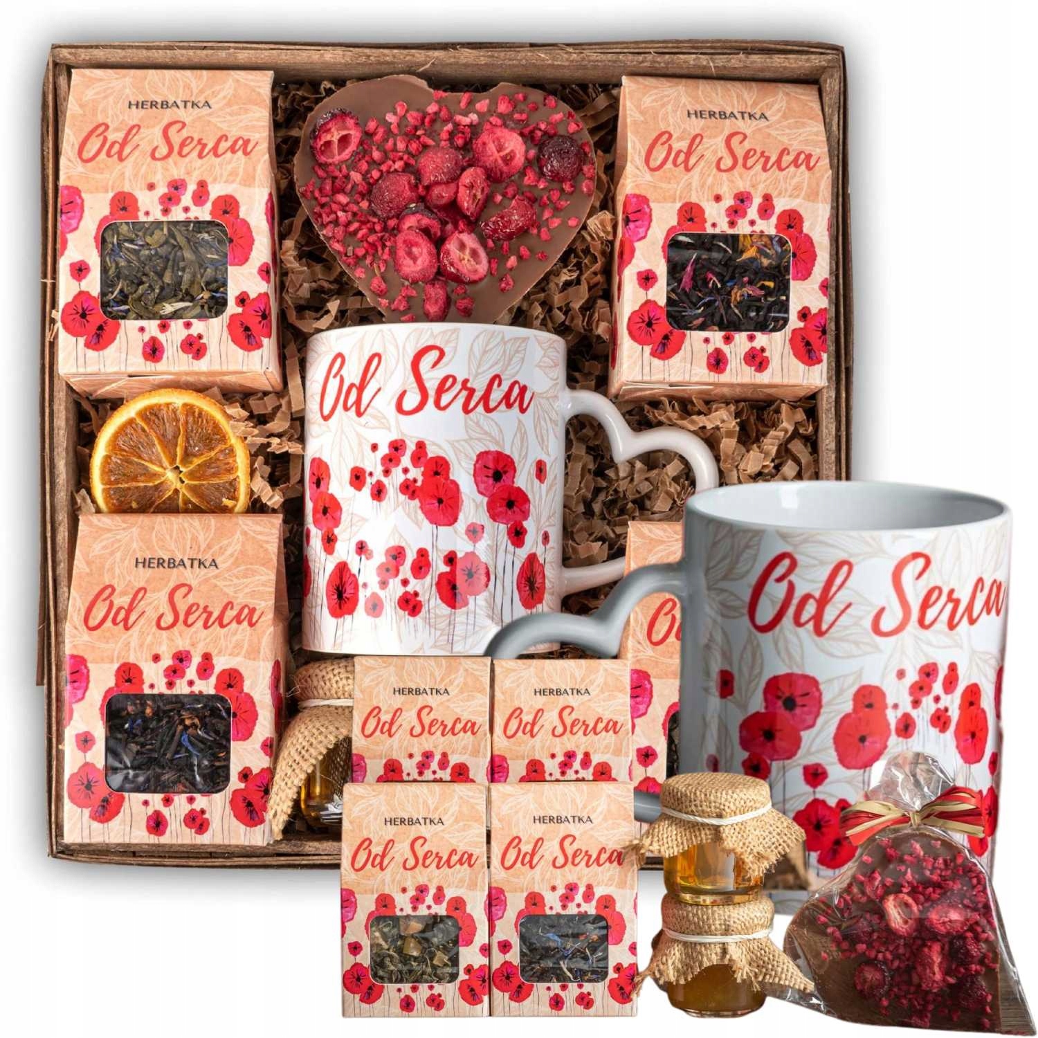 Kosz Prezentowy Zestaw Herbat Od Serca Z Kubkiem Na Urodziny Box