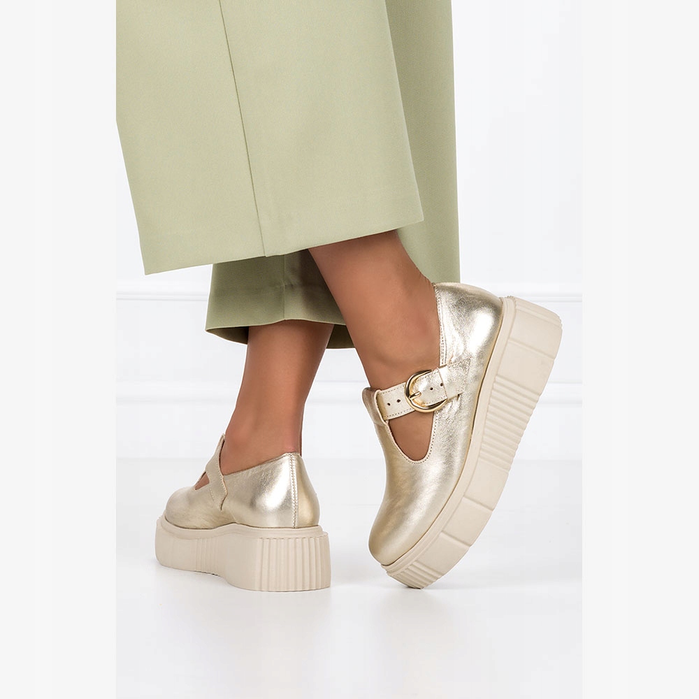 CREEPERSY SKÓRZANE NA PLATFORMIE ZE SPRZĄCZKĄ r 41 Rozmiar 41