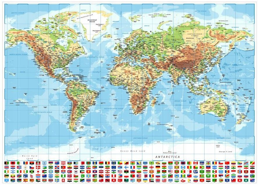 

Duża Podkładka pod mysz myszkę Mapa Świata 70x50cm